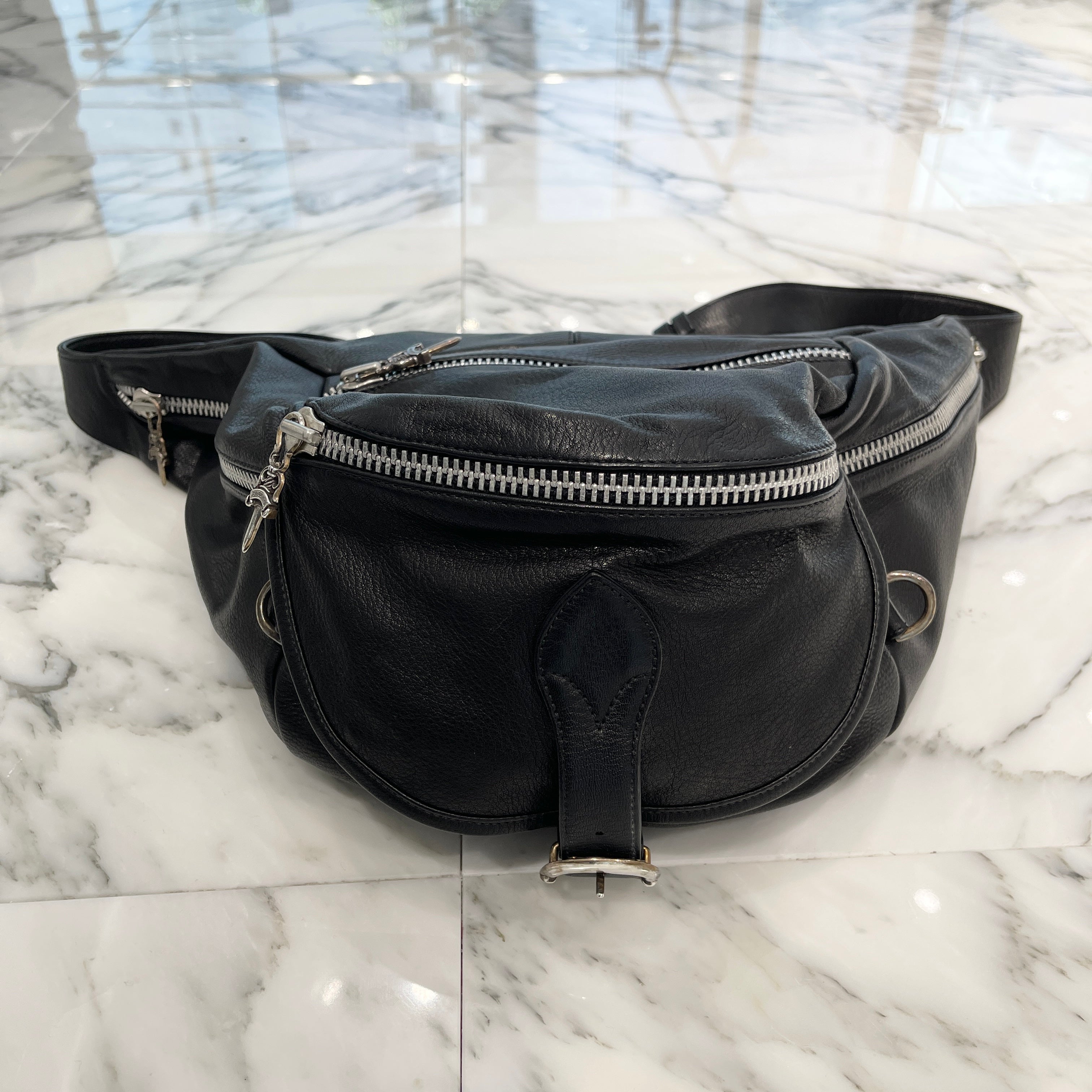 CHROME HEARTS 1 SNAT PACK MEDIUM LEATHER WAIST BAG Size XL クロムハーツ 1スナットパック ミディアムレザー ウェストバッグ サイズXL
