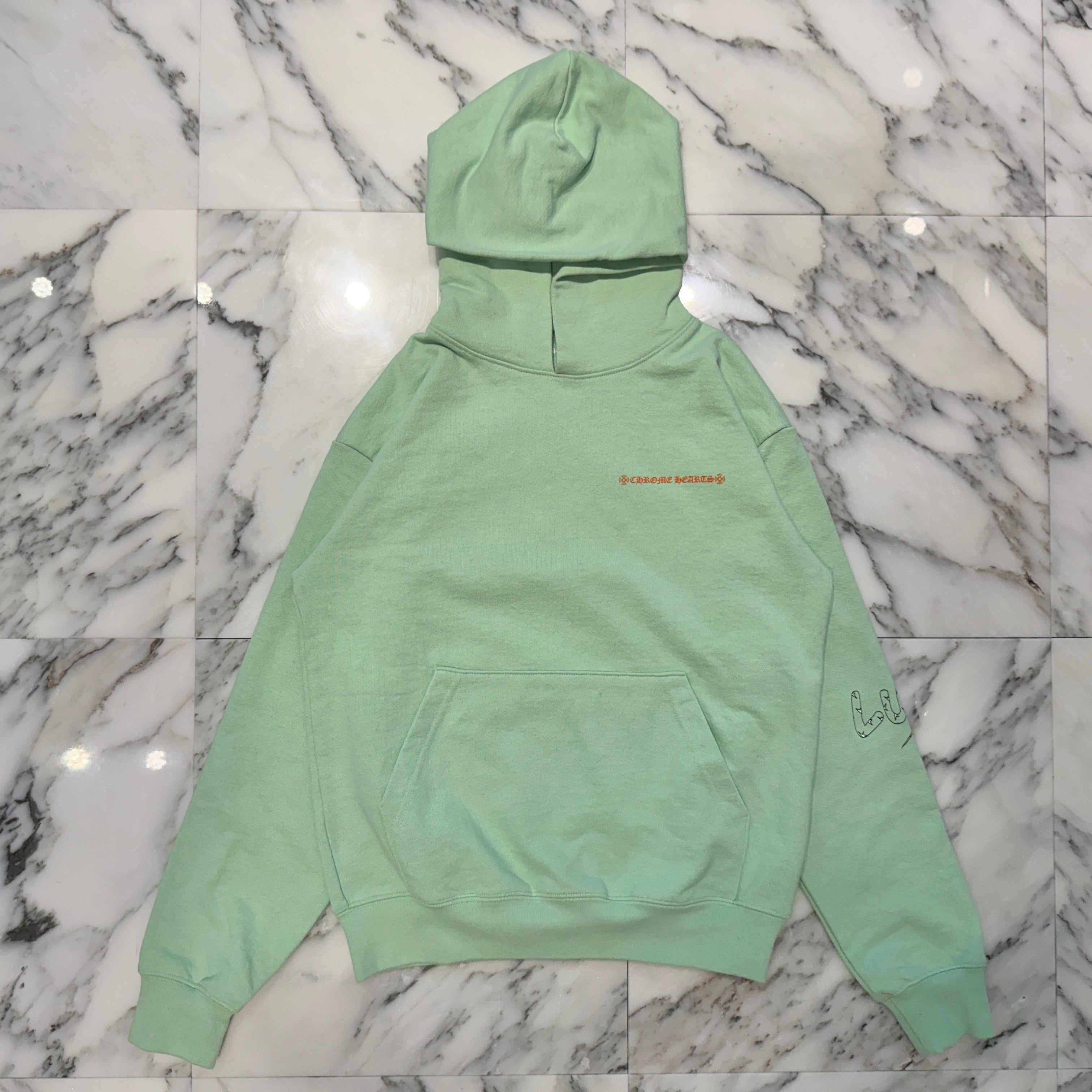 CHROME HEARTS × MATTY BOY 2019SS SEA FORM GRN Pullover Hoodie Size XL クロムハーツ × マッティボーイ シーフォームグリーン プルオーバーフーディ サイズXL