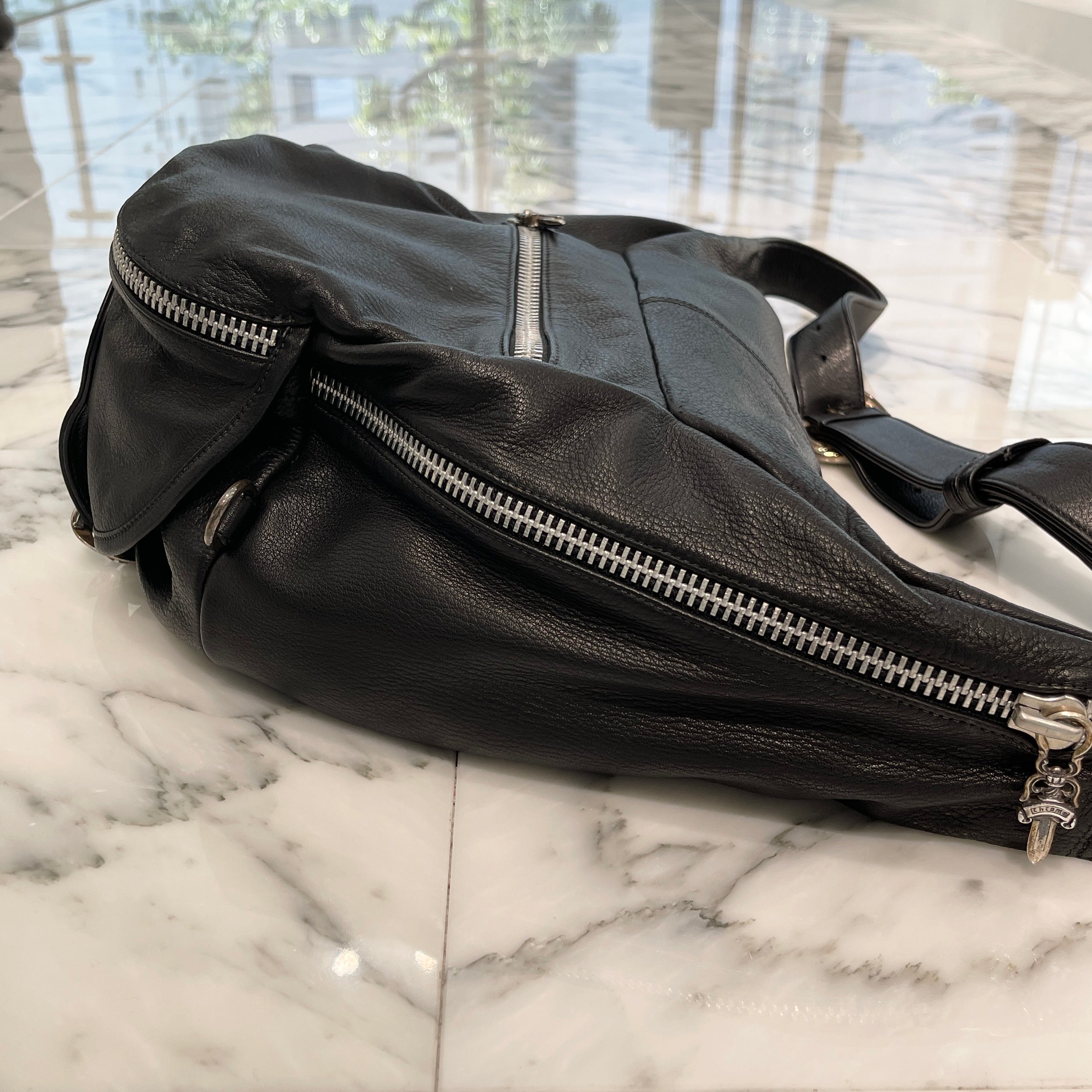 CHROME HEARTS 1 SNAT PACK MEDIUM LEATHER WAIST BAG Size XL クロムハーツ 1スナットパック ミディアムレザー ウェストバッグ サイズXL