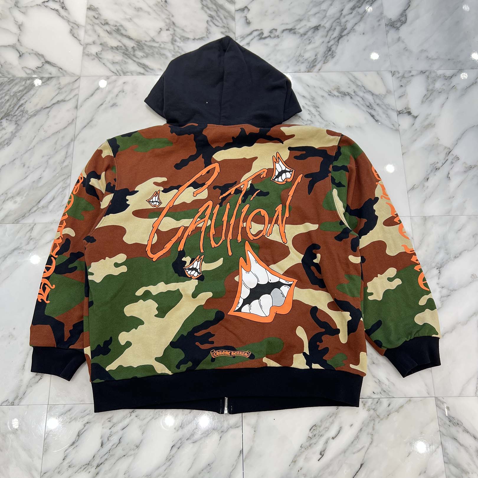 CHROME HEARTS × MATTY BOY 2022SS PPO CAUTION Zip Up Hoodie Size XL クロムハーツ × マッティボーイ コーション ジップアップフーディ サイズXL