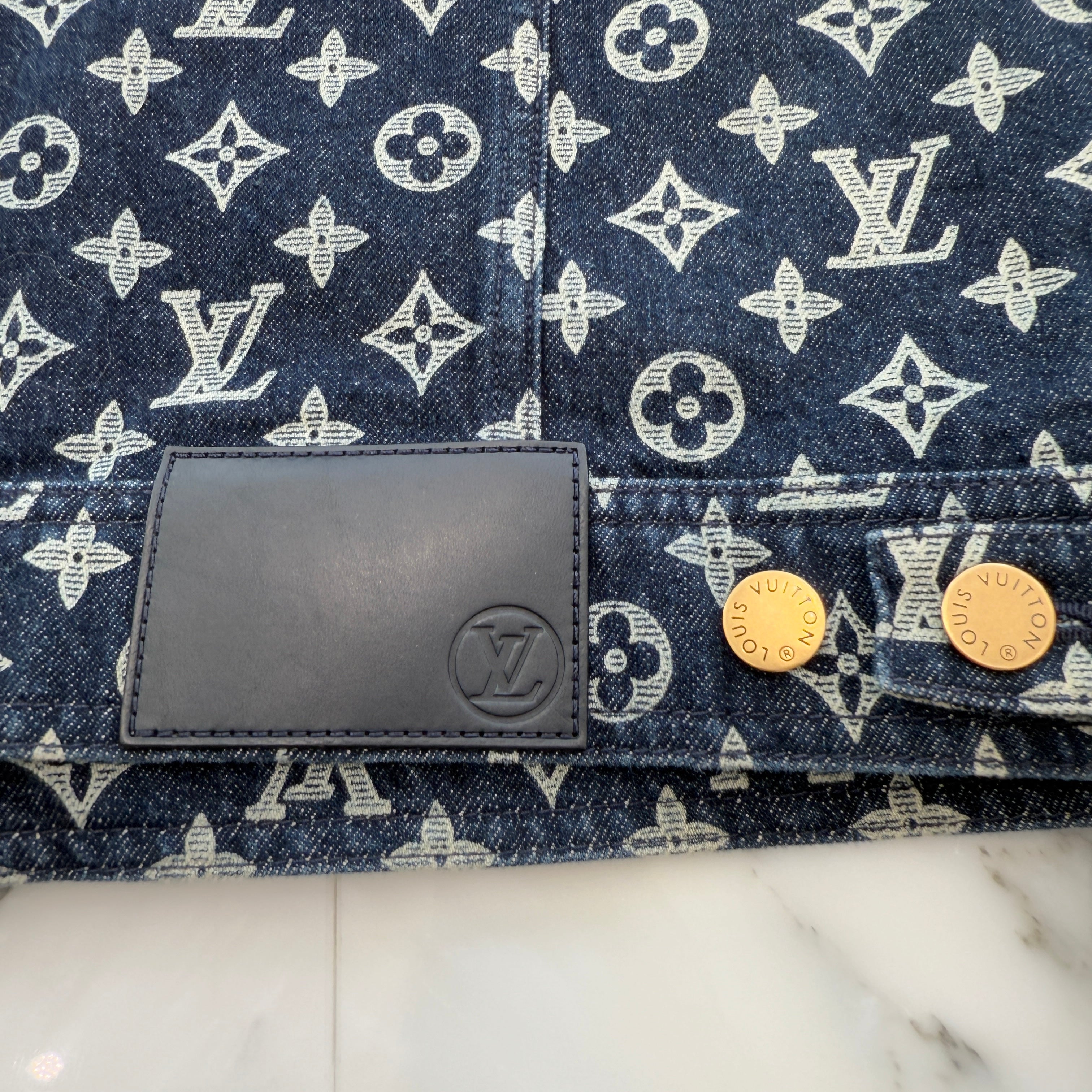 LOUIS VUITTON 2018AW Monogram Jacquard Denim Jacket 1A46V8 Size 44 ルイヴィトン モノグラム ジャカード デニム ジャケット サイズ44