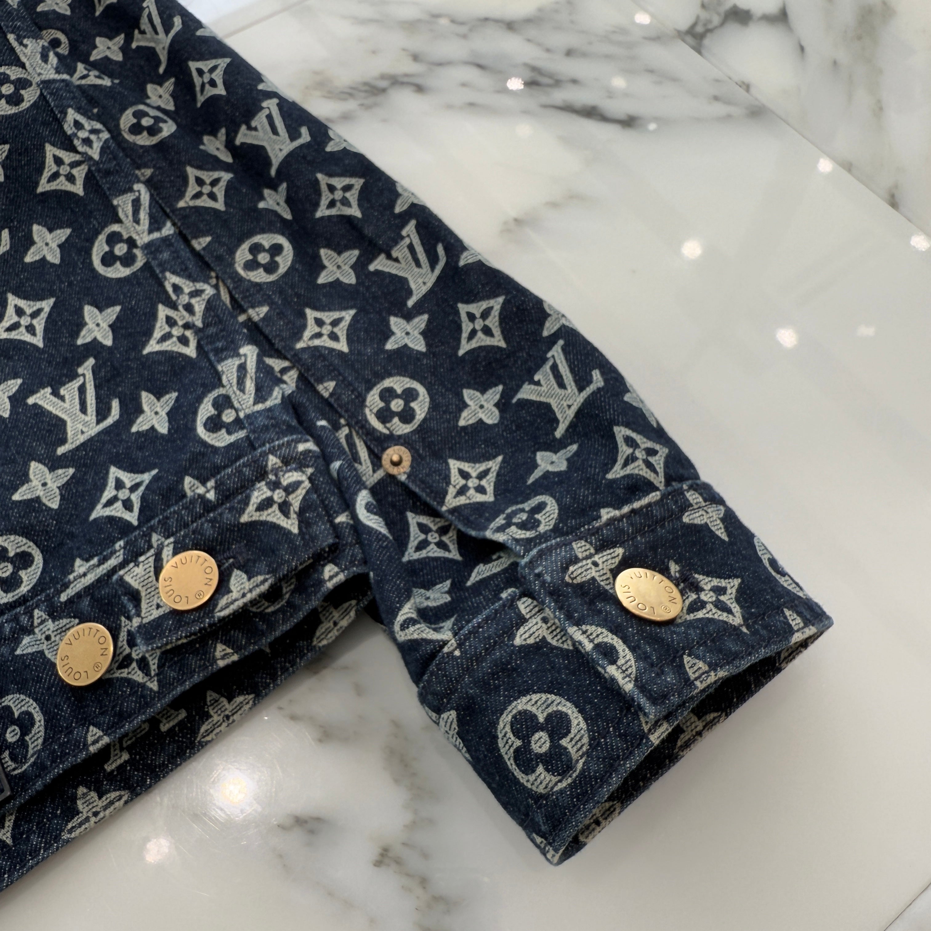 LOUIS VUITTON 2018AW Monogram Jacquard Denim Jacket 1A46V8 Size 44 ルイヴィトン モノグラム ジャカード デニム ジャケット サイズ44