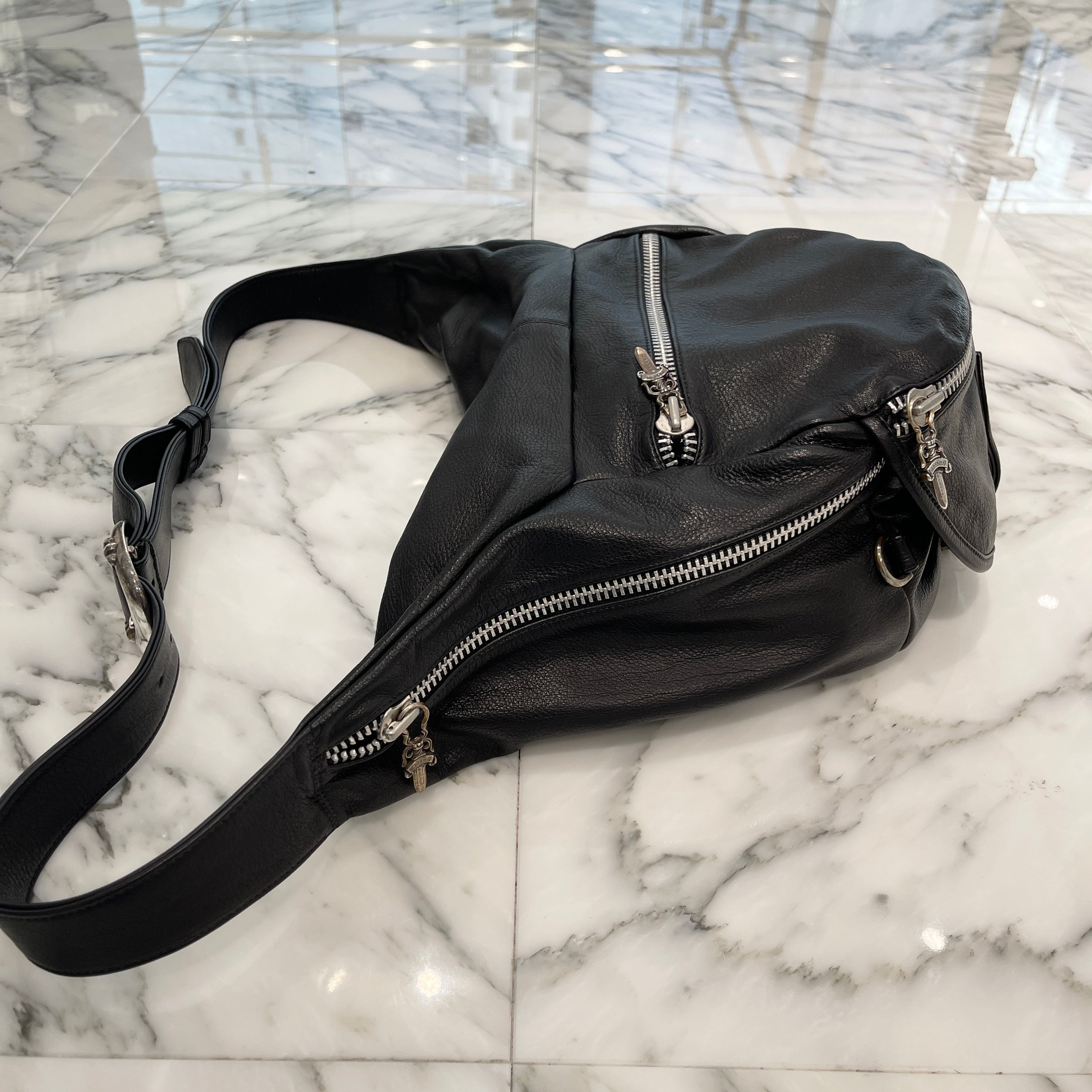 CHROME HEARTS 1 SNAT PACK MEDIUM LEATHER WAIST BAG Size XL クロムハーツ 1スナットパック ミディアムレザー ウェストバッグ サイズXL