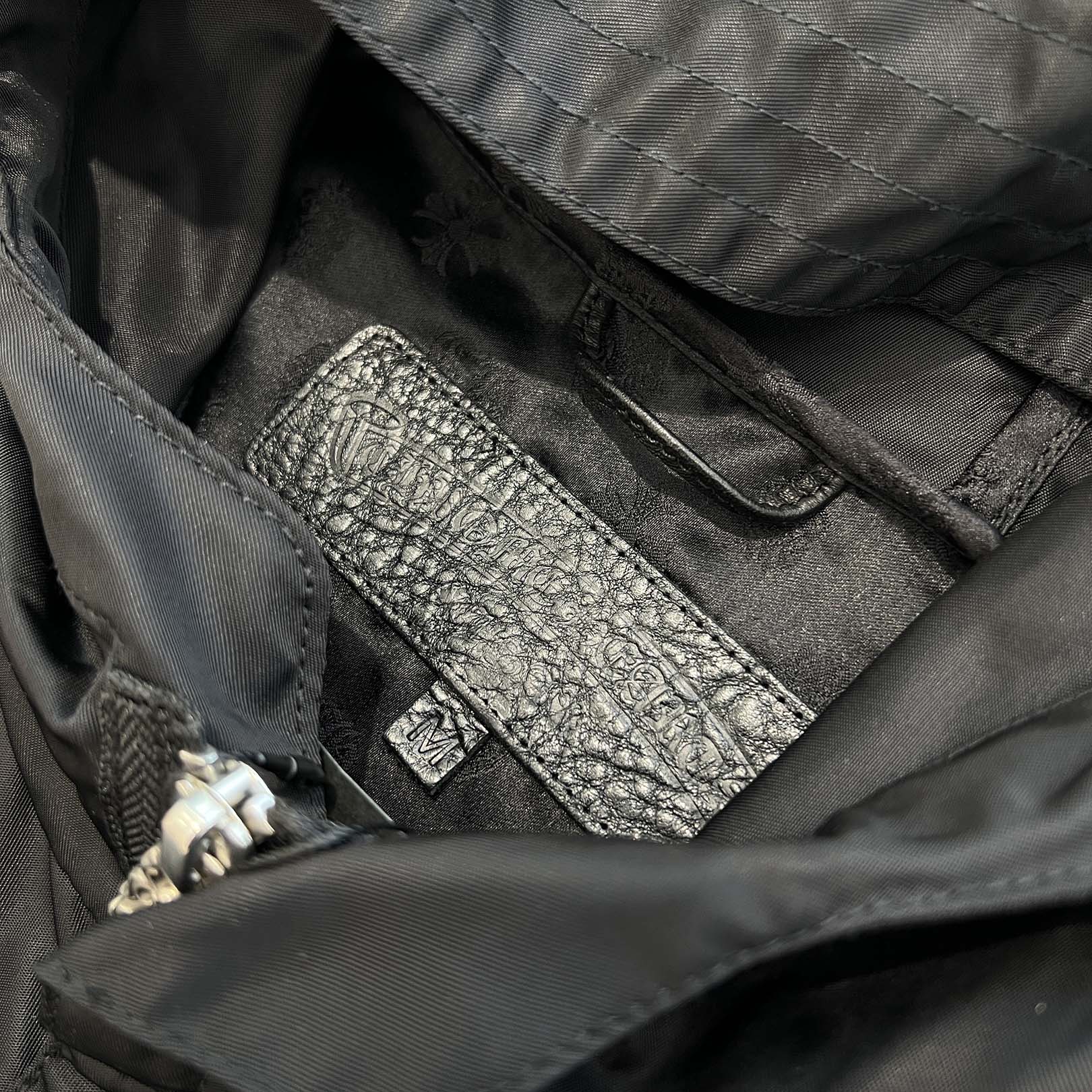 CHROME HEARTS Y NOT PUDDLES Cemetery Cross Leather Patch Zip Up