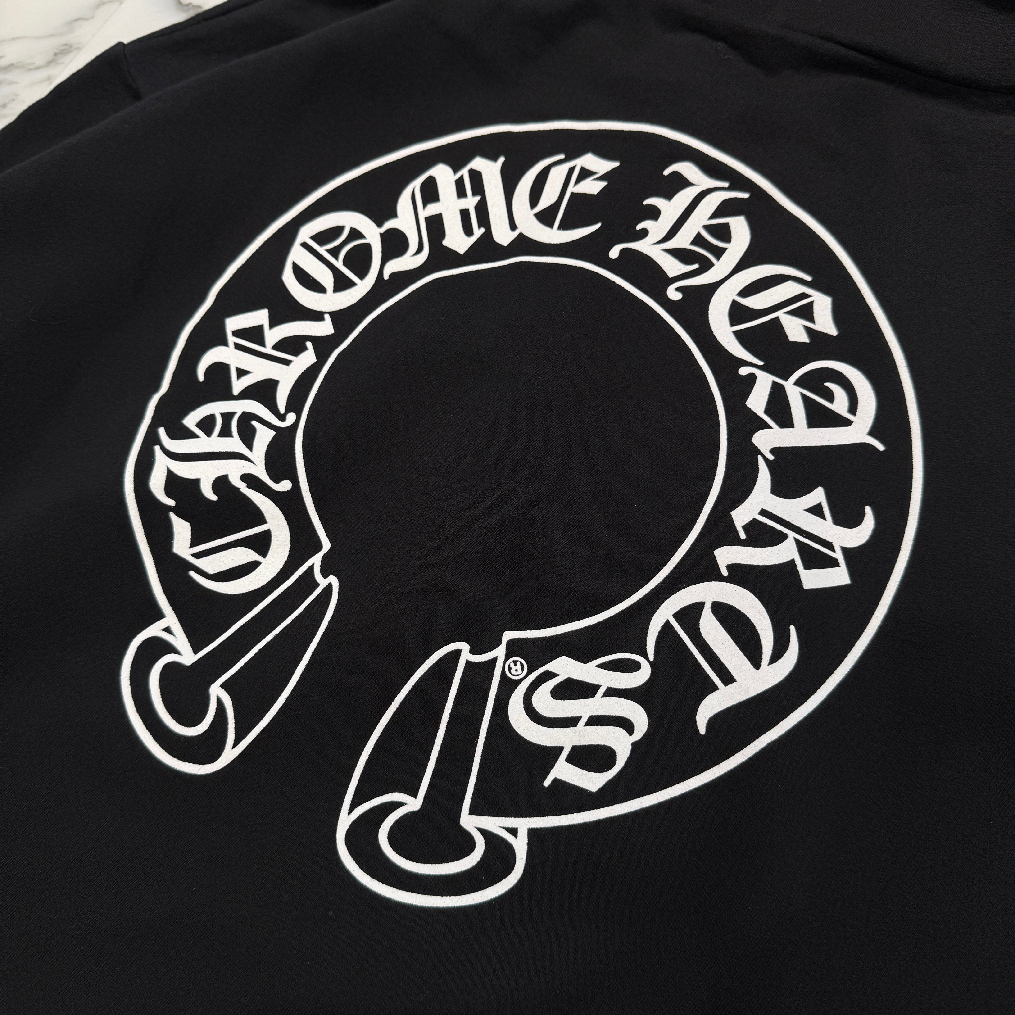 CHROME HEARTS Floral Cross Horseshoe Zip Up Hoodie Size L クロム