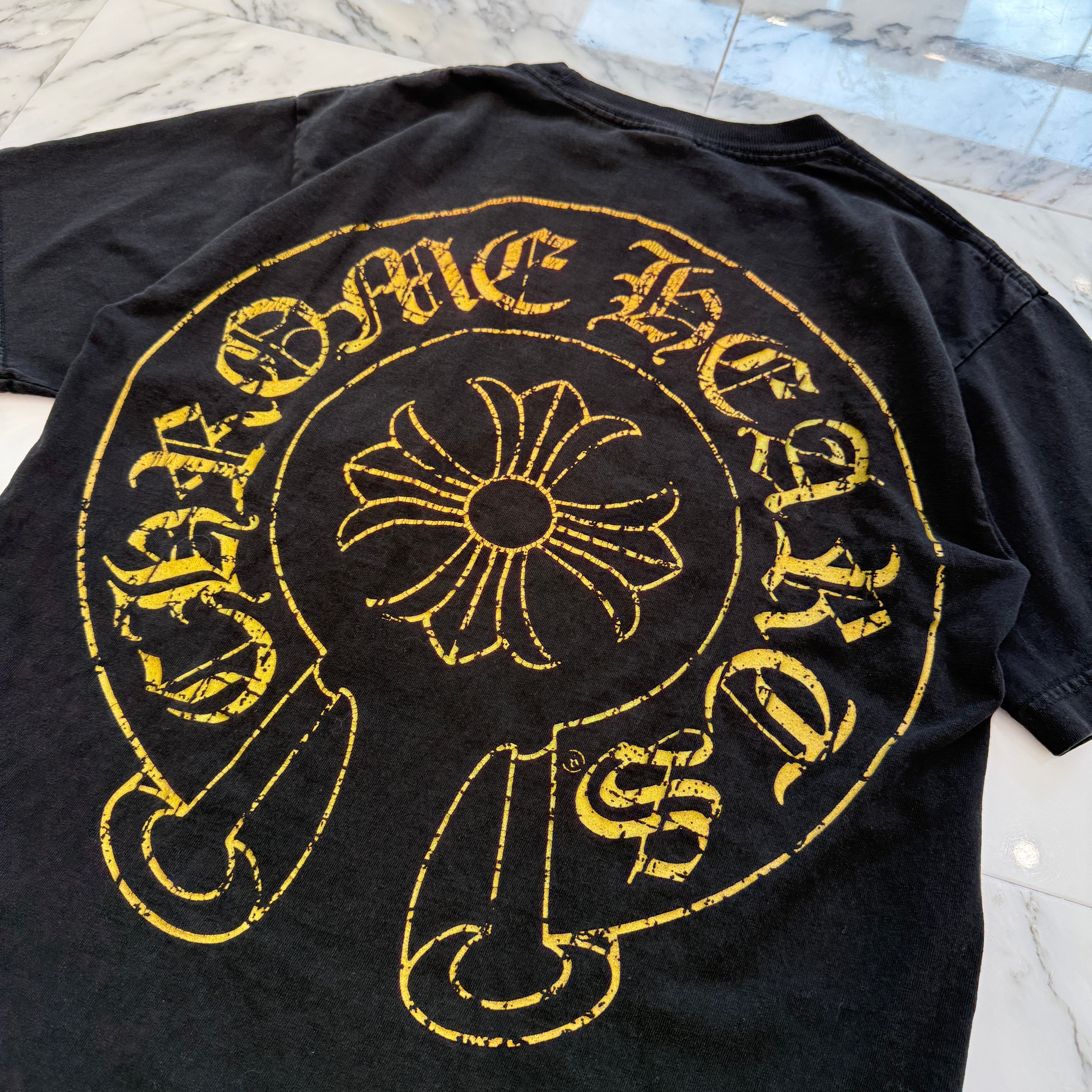 CHROME HEARTS CH Plus Scroll Gold Horseshoe Tee Size M クロムハーツ CHプラス スクロール ゴールド ホースシュー Tシャツ サイズM