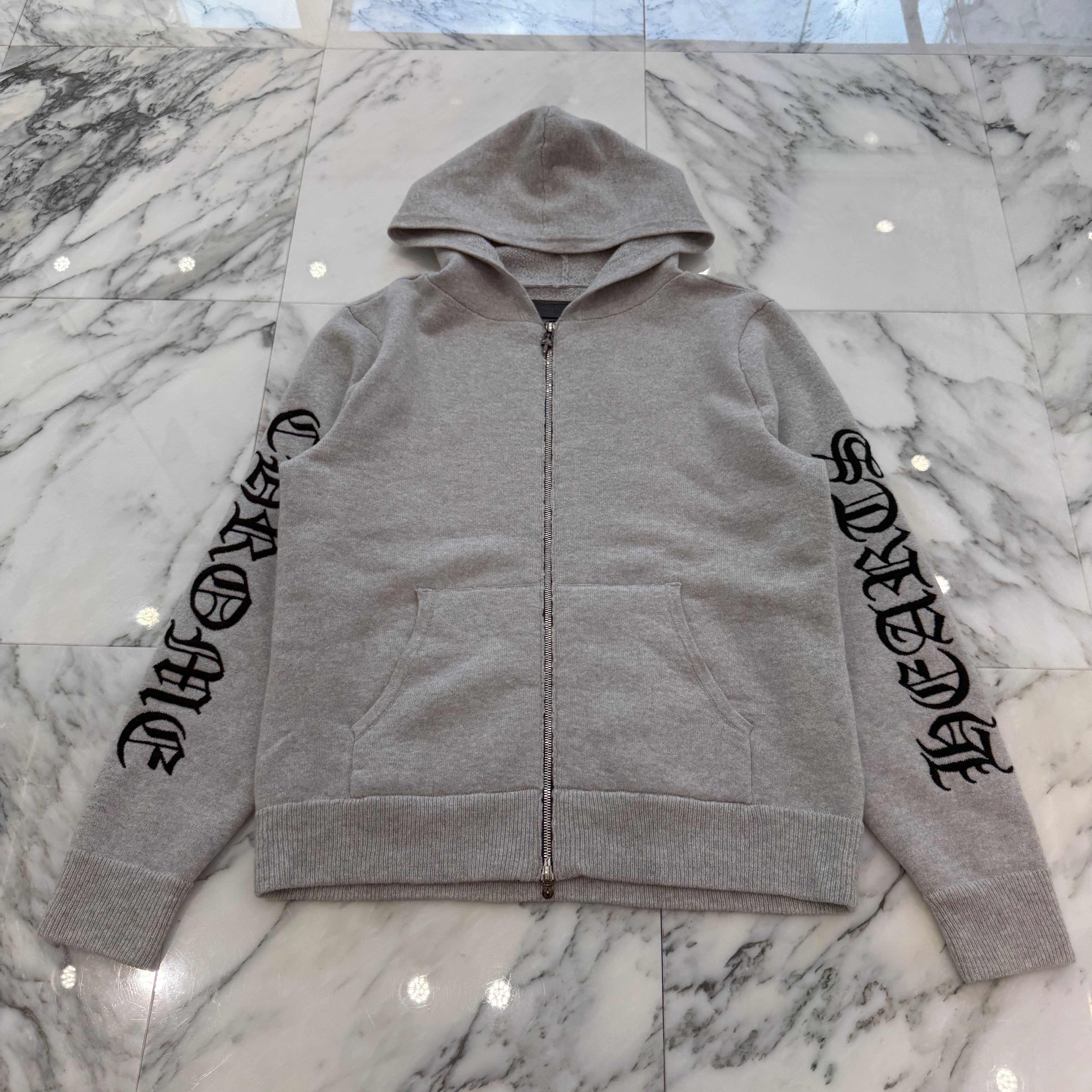 CHROME HEARTS Y NOT Arm Logo Cashmere Knit Zip Up Hoodie Size S クロムハーツ ワイノット アームロゴ カシミヤジップアップフーディ サイズS