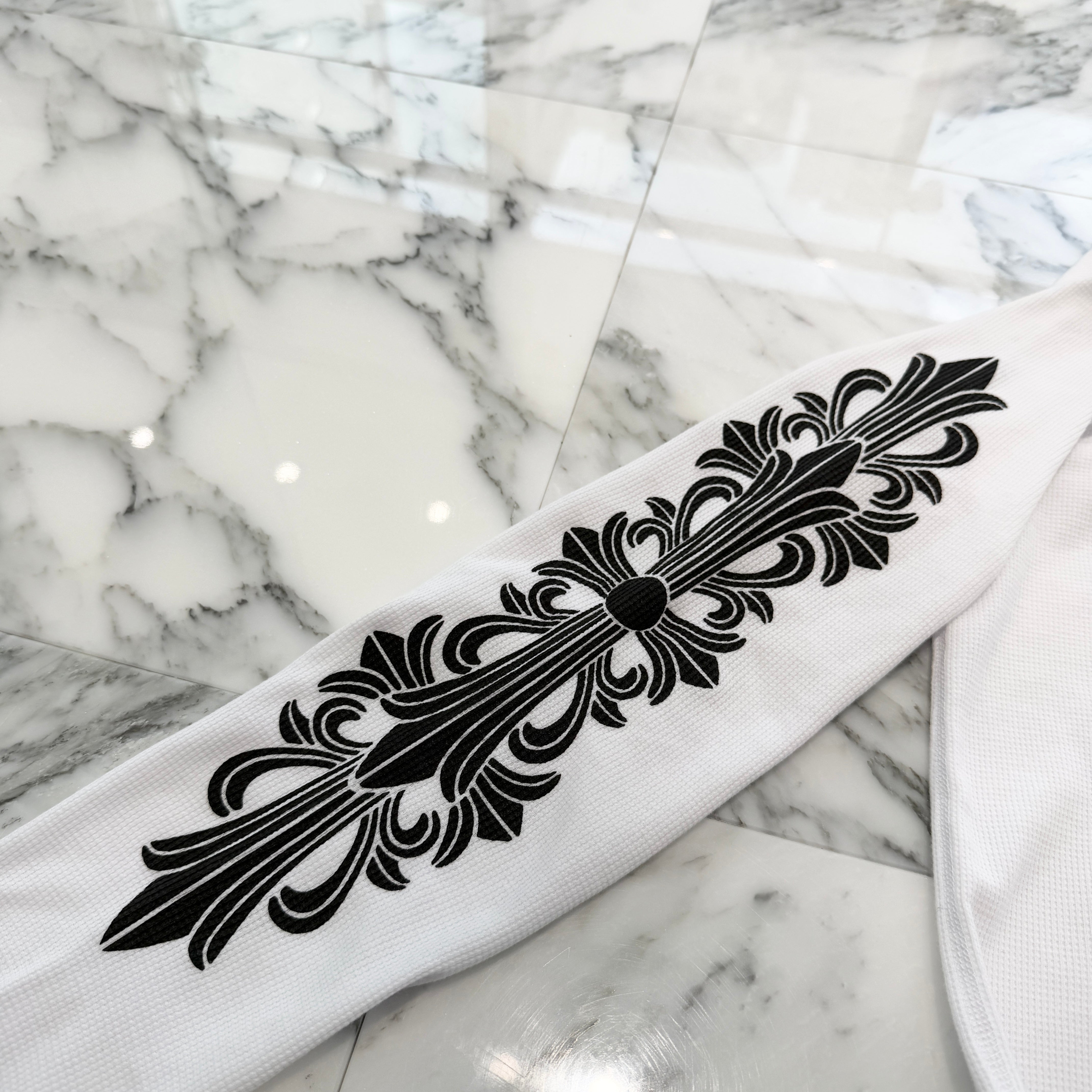 CHROME HEARTS 2025SS Floral Cross Horseshoe Thermal Long Sleeve Tee Size L クロムハーツ フローラルクロス ホースシュー サーマル ロングスリーブ Tシャツ サイズL