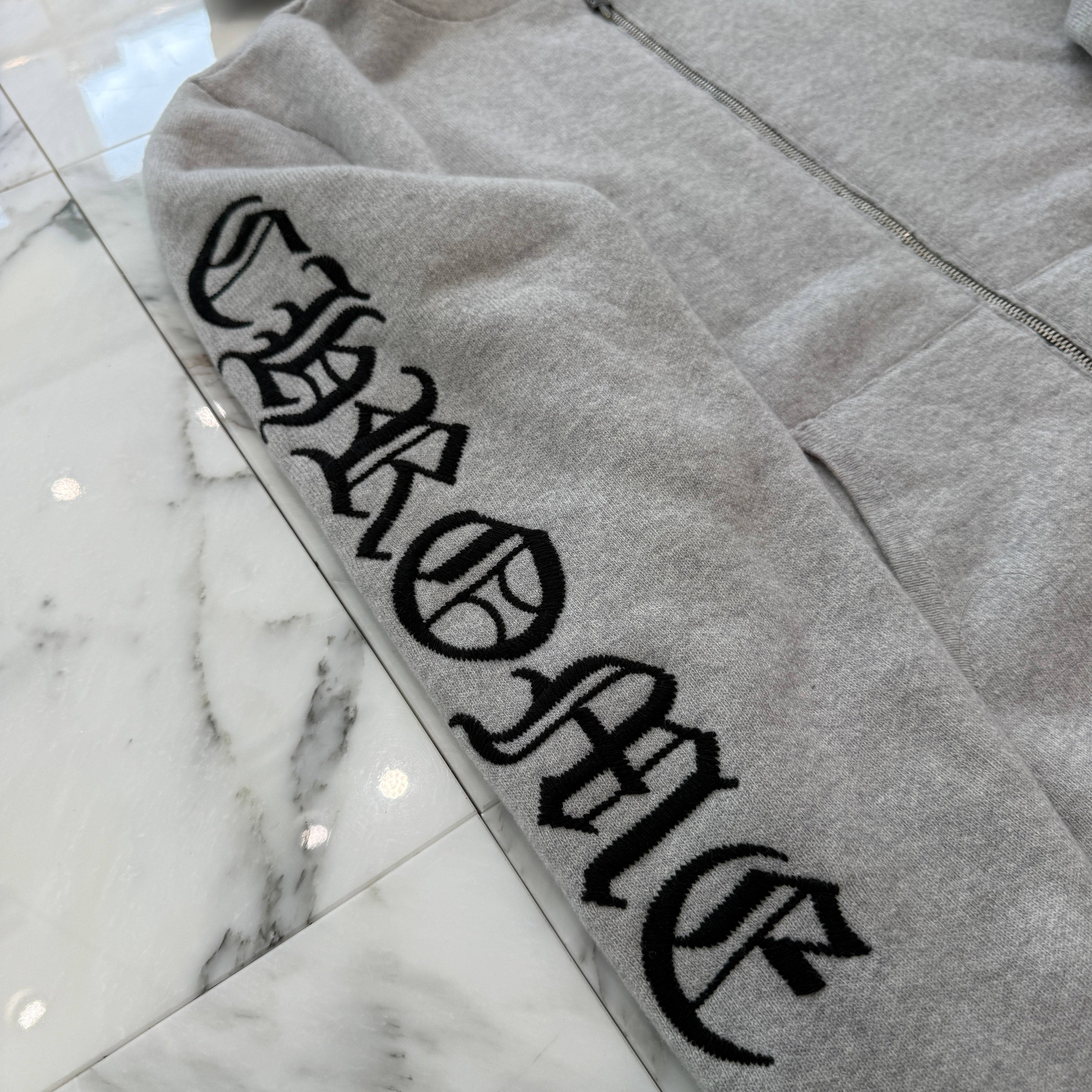CHROME HEARTS Y NOT Arm Logo Cashmere Knit Zip Up Hoodie Size S クロムハーツ ワイノット アームロゴ カシミヤジップアップフーディ サイズS