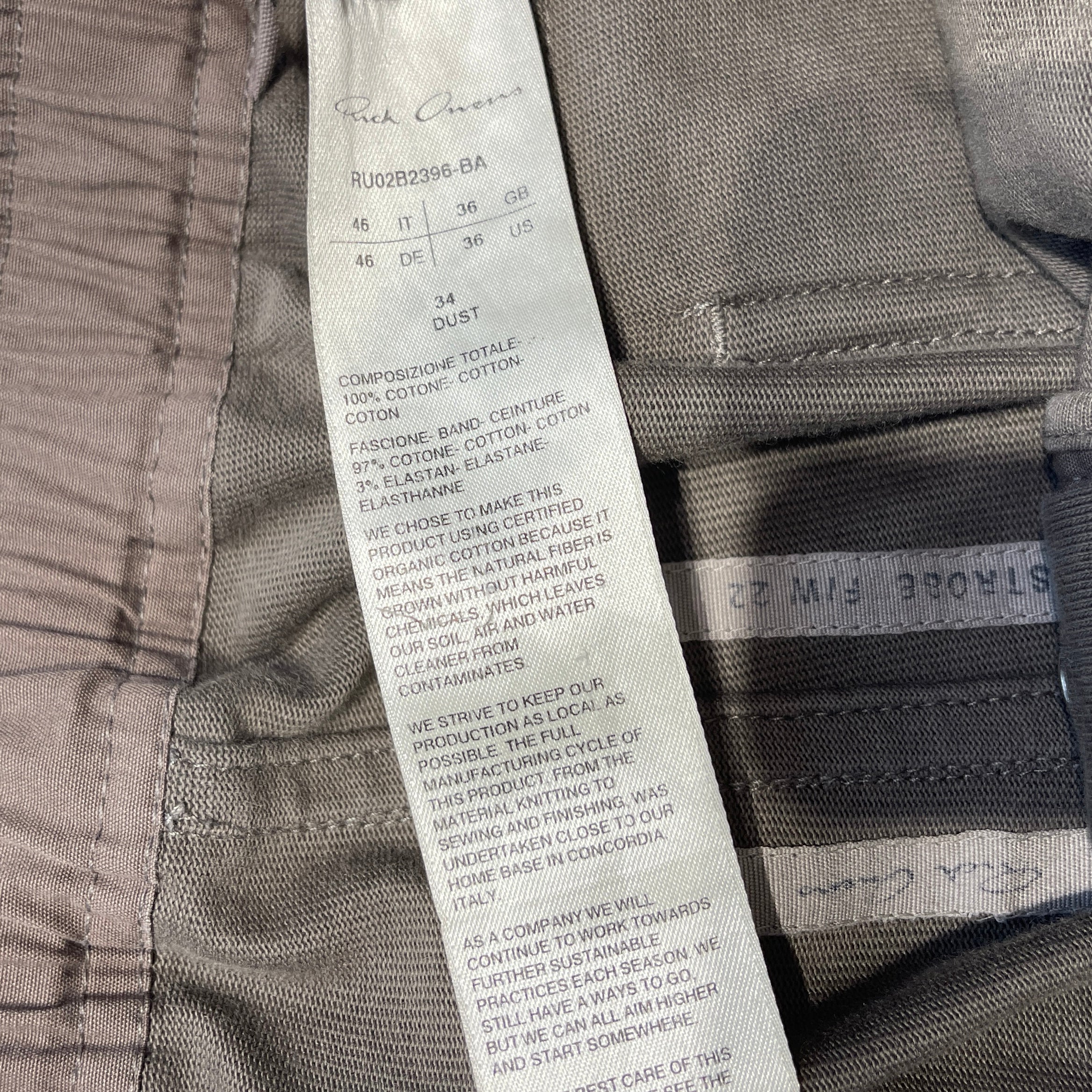 Rick Owens 2022AW MASTODON Cargo Sweat Pants RU02B2396-BA Size 46 リックオウエンス マストドン カーゴ スウェットパンツ サイズ46