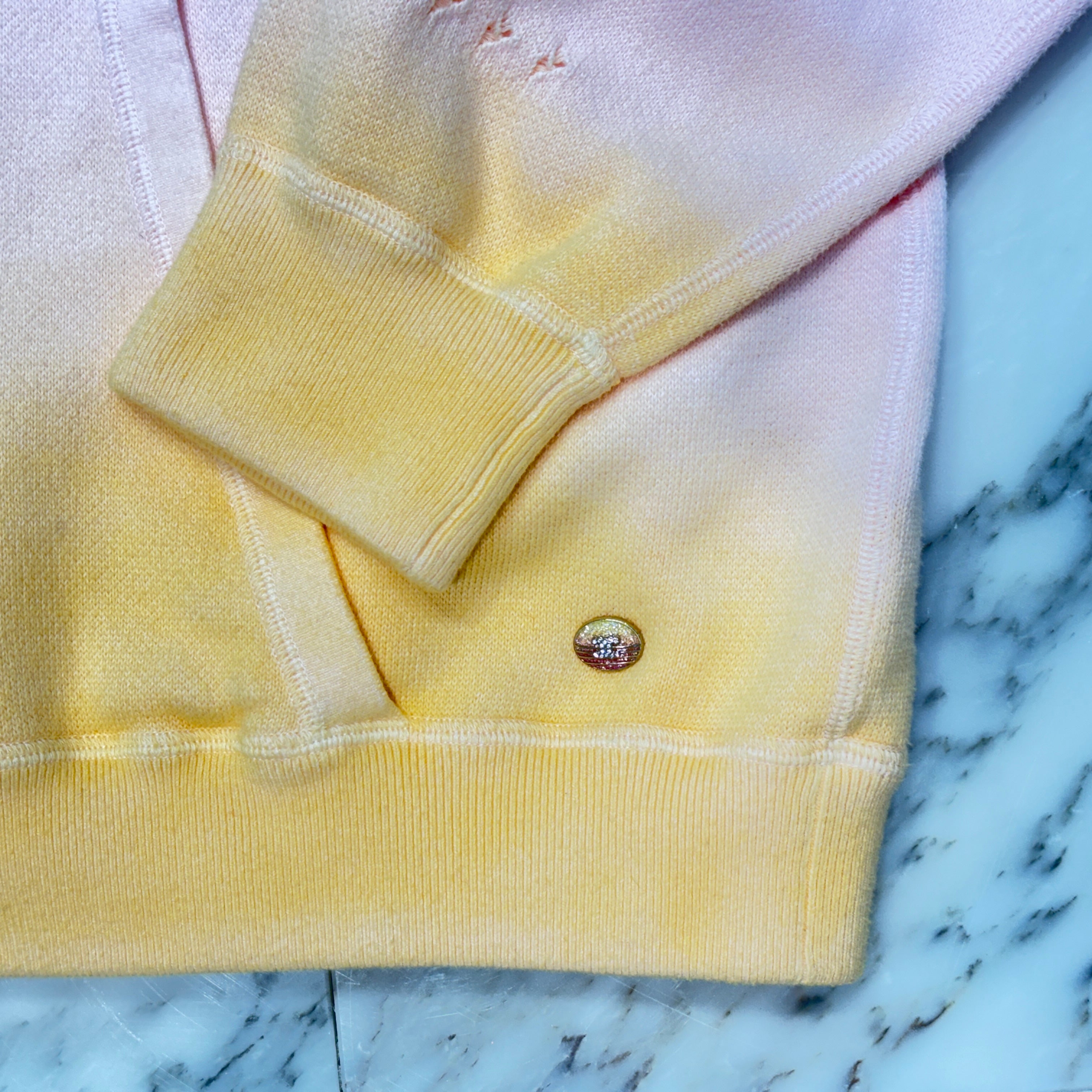 CHANEL Coco Mark Embroidery Gradient Cotton Pullover Hoodie P76494K10994 Size L シャネル ココマーク刺繍 グラデーション コットンプルオーバーフーディ プルオーバーパーカー サイズL