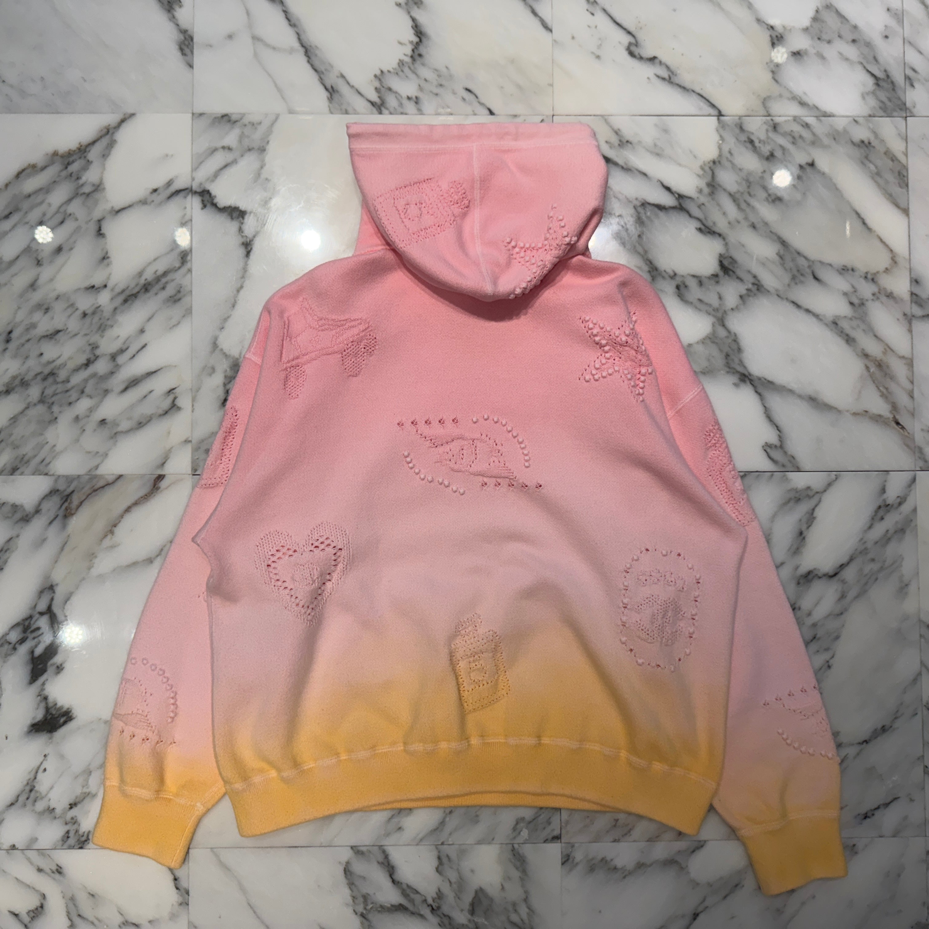 CHANEL Coco Mark Embroidery Gradient Cotton Pullover Hoodie P76494K10994 Size L シャネル ココマーク刺繍 グラデーション コットンプルオーバーフーディ プルオーバーパーカー サイズL