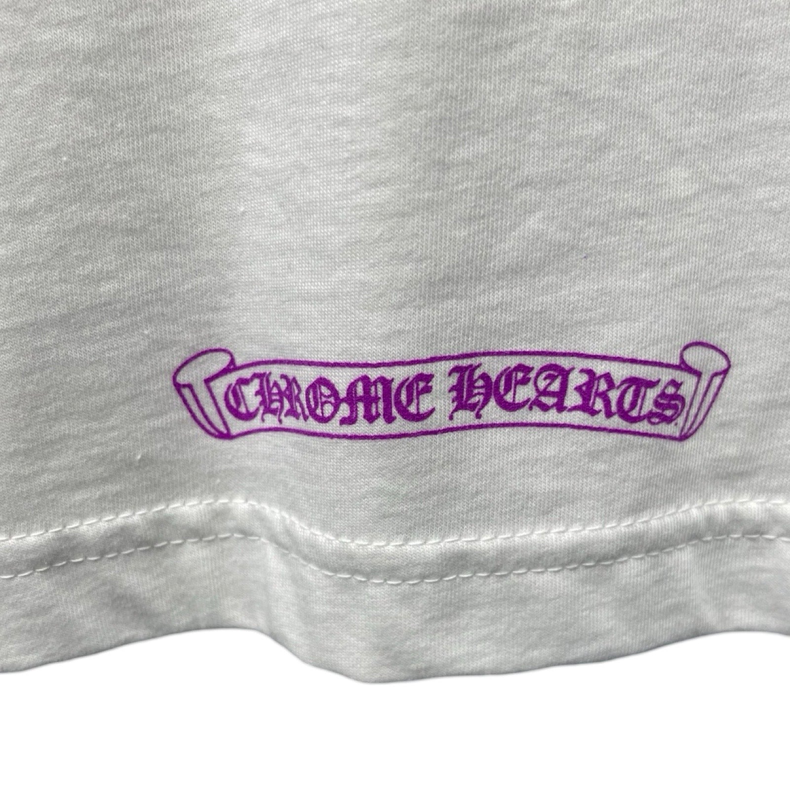 CHROME HEARTS Old English Neck Logo Pastel Purple Long Sleeve Tee Size XL