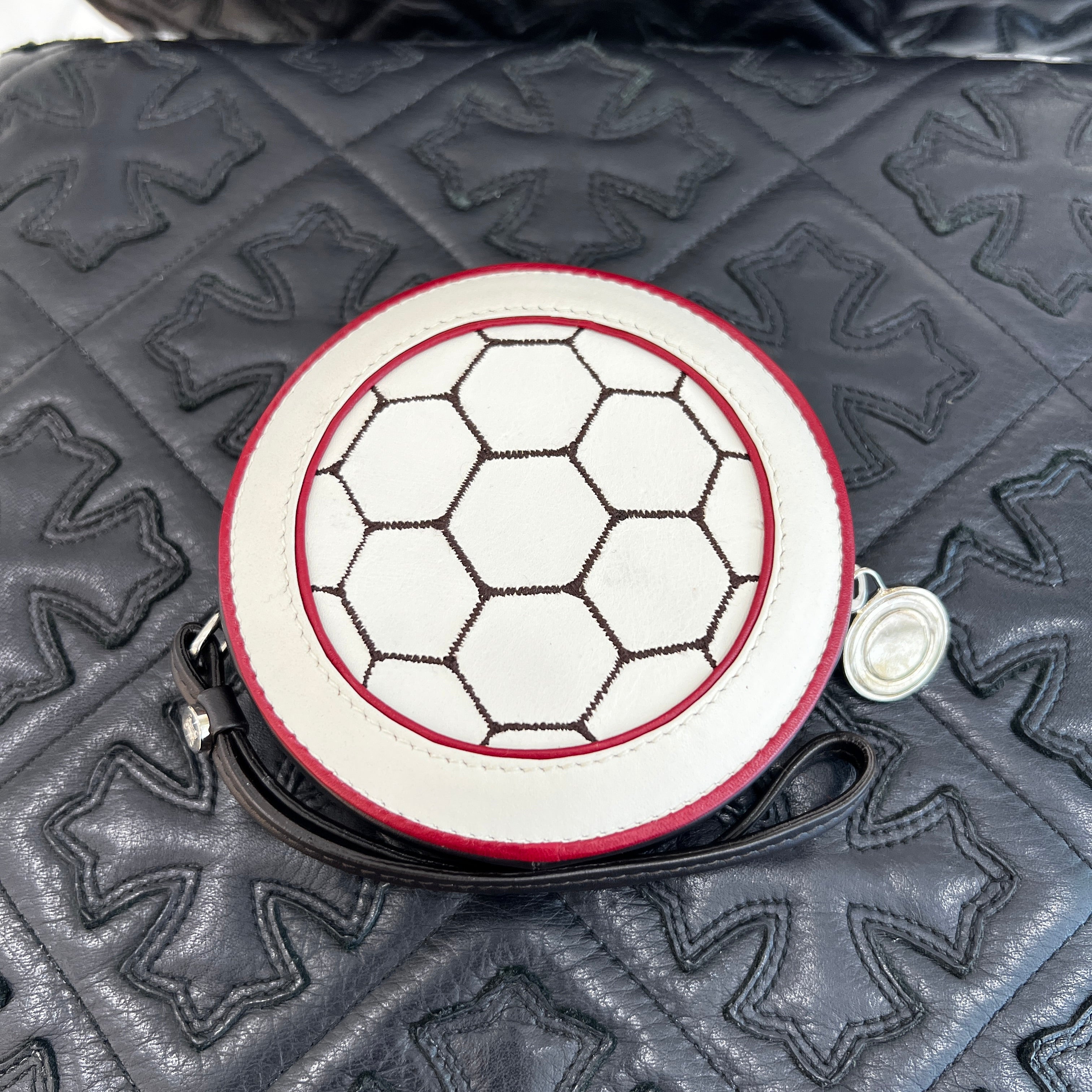 CELINE Logo Coin Case FIFA 2002 Soccer Ball Shaped Coin Purse CELINE Logo Coin Case FIFA 2002 Soccer Ball Shaped Coin Purse