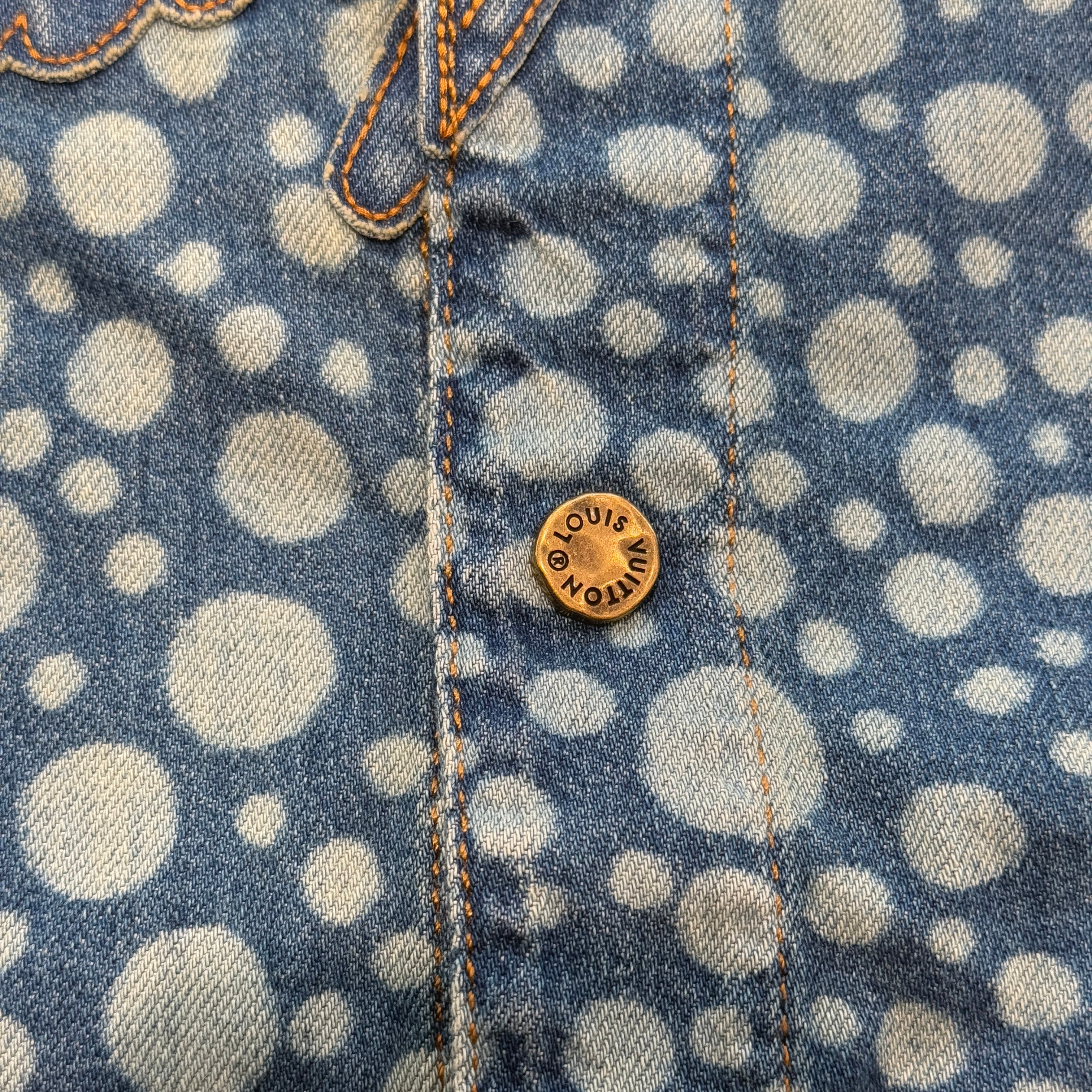LOUIS VUITTON × YAYOI KUSAMA 2023AW Polka Dot Denim Shirt 1AB6O5 Size S ルイヴィトン × 草間彌生 ポルカドット デニムシャツ サイズS