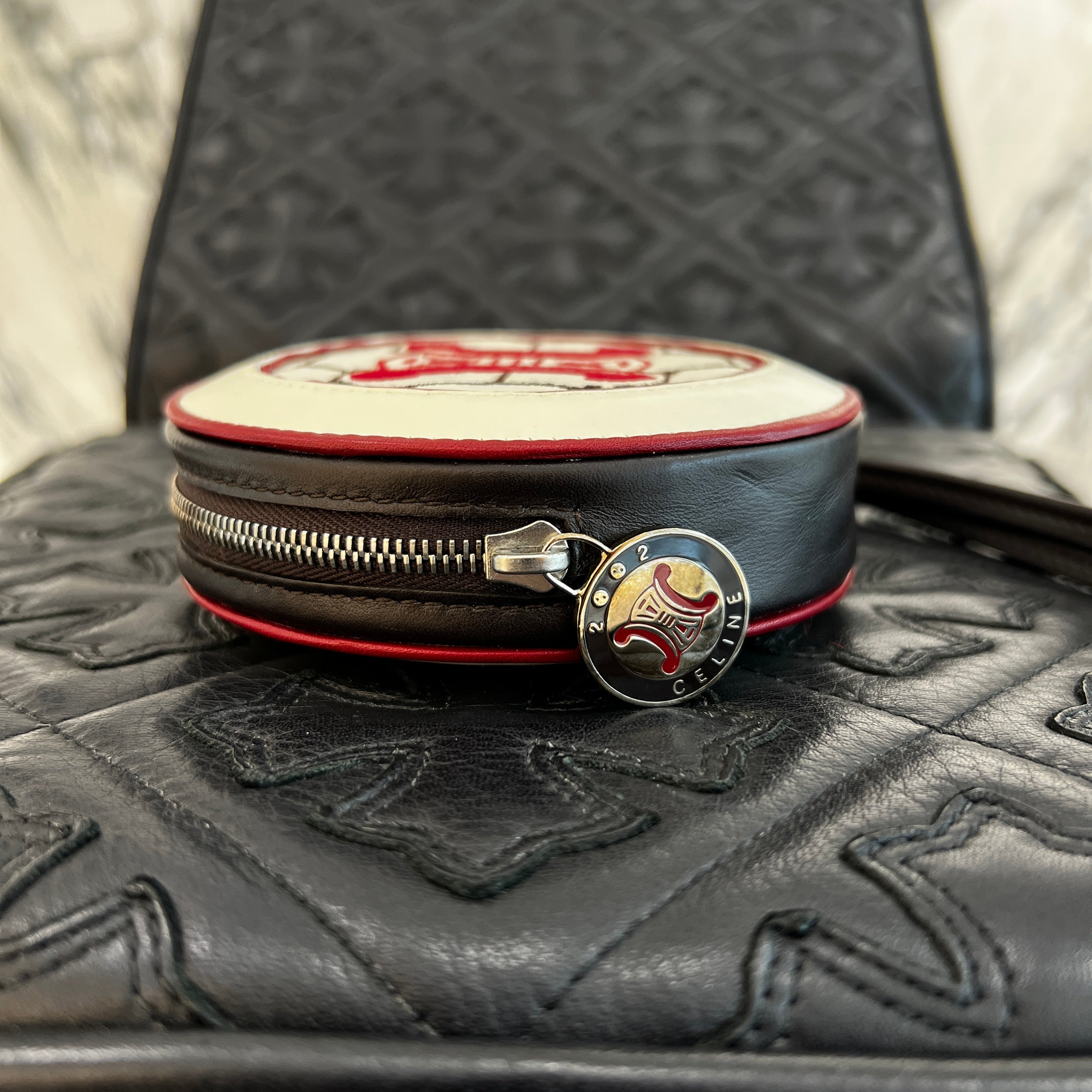 CELINE Logo Coin Case FIFA 2002 Soccer Ball Shaped Coin Purse セリーヌ ロゴ コインケース FIFA 2002 サッカーボール型 小銭入れ