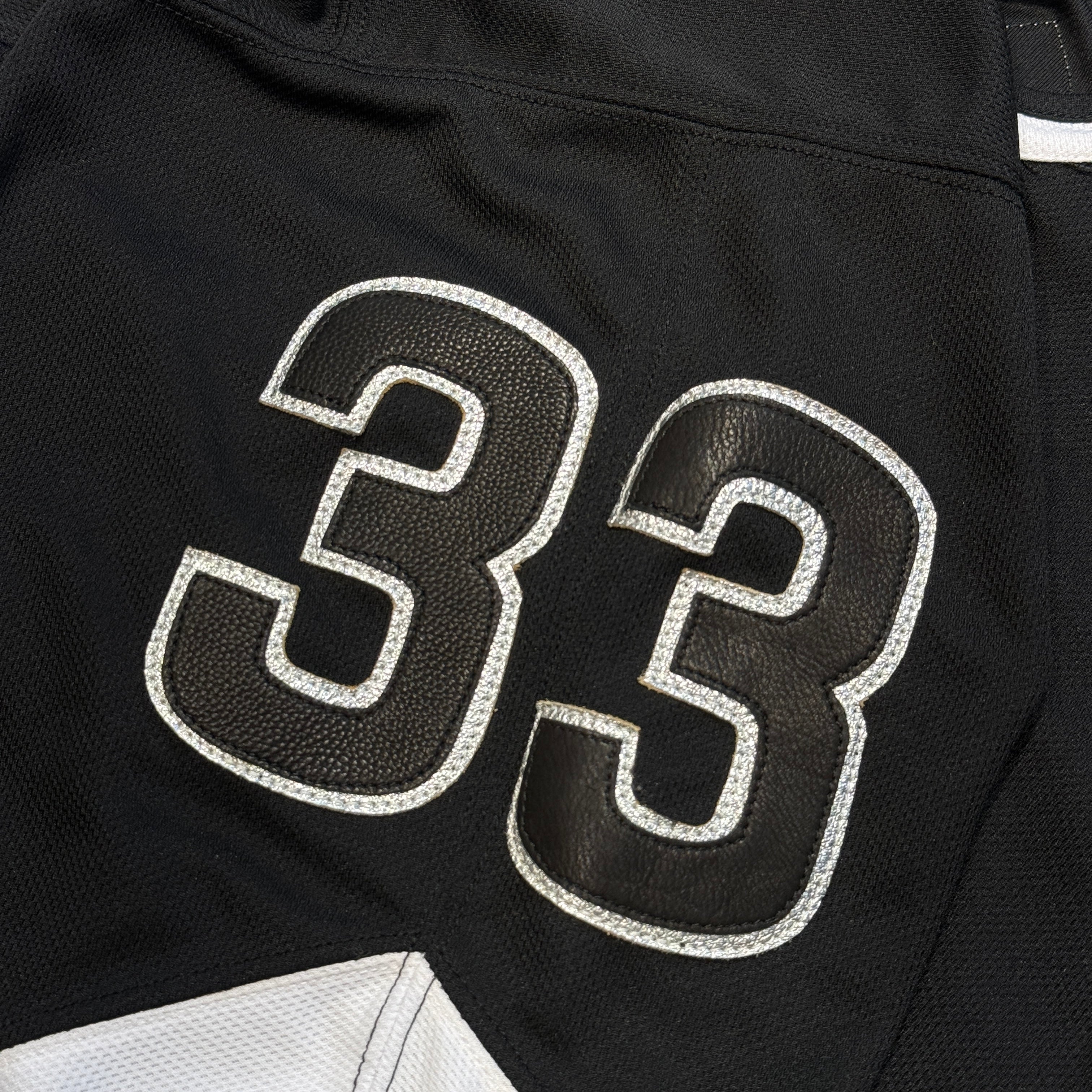 CHROME HEARTS Leather Silver Cross Patch Hockey Shirt Size M クロムハ―ツ レザーシルバークロスパッチ ホッケーシャツ ジャージー サイズM