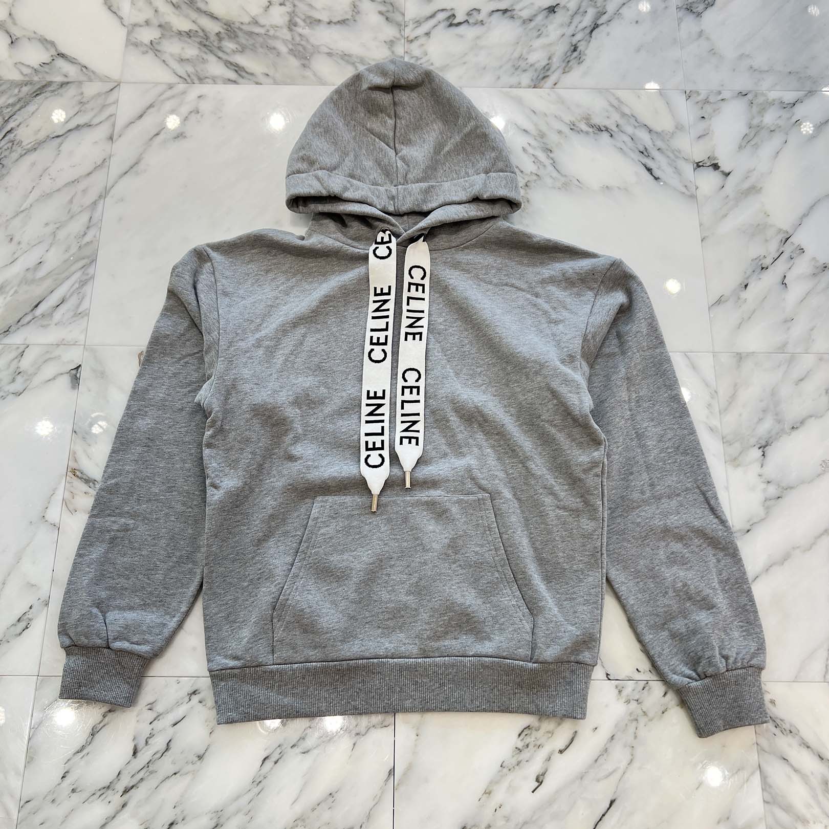 CELINE 2021SS Loose Cotton Fleece Pullover Hoodie 2Y468670Q Size XS セリーヌ ルーズ コットン フリース プルオーバーフーディー サイズXS