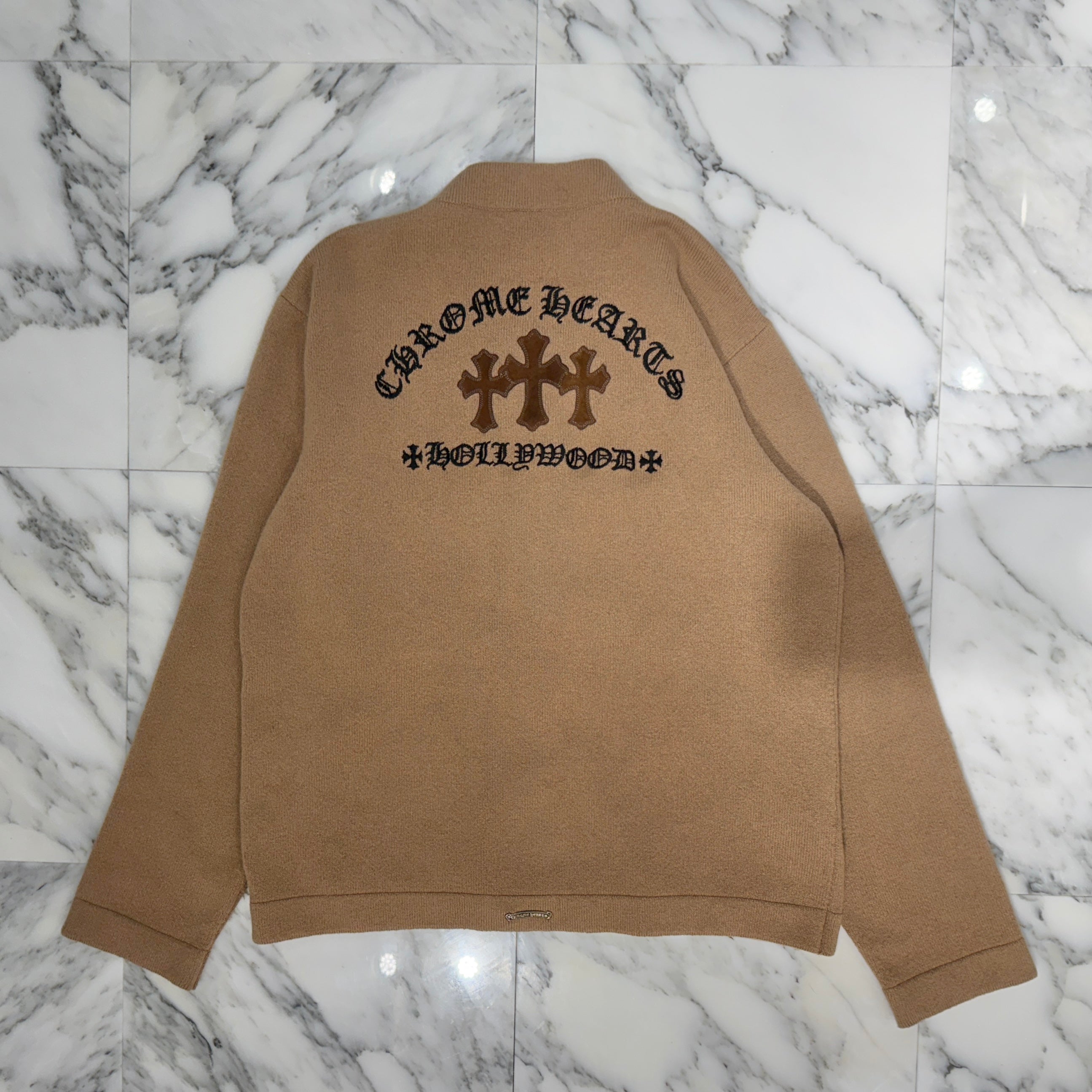 CHROME HEARTS YNOT King Taco 3 Cemetery Cross Patch Cashmere Cardigan Size L クロムハーツ ワイノット キングタコ 3セメタリークロスパッチ カシミヤカーディガン サイズL