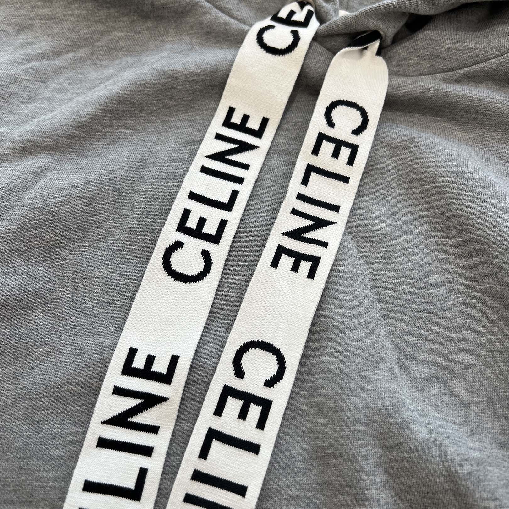 CELINE 2021SS Loose Cotton Fleece Pullover Hoodie 2Y468670Q Size XS セリーヌ ルーズ コットン フリース プルオーバーフーディー サイズXS