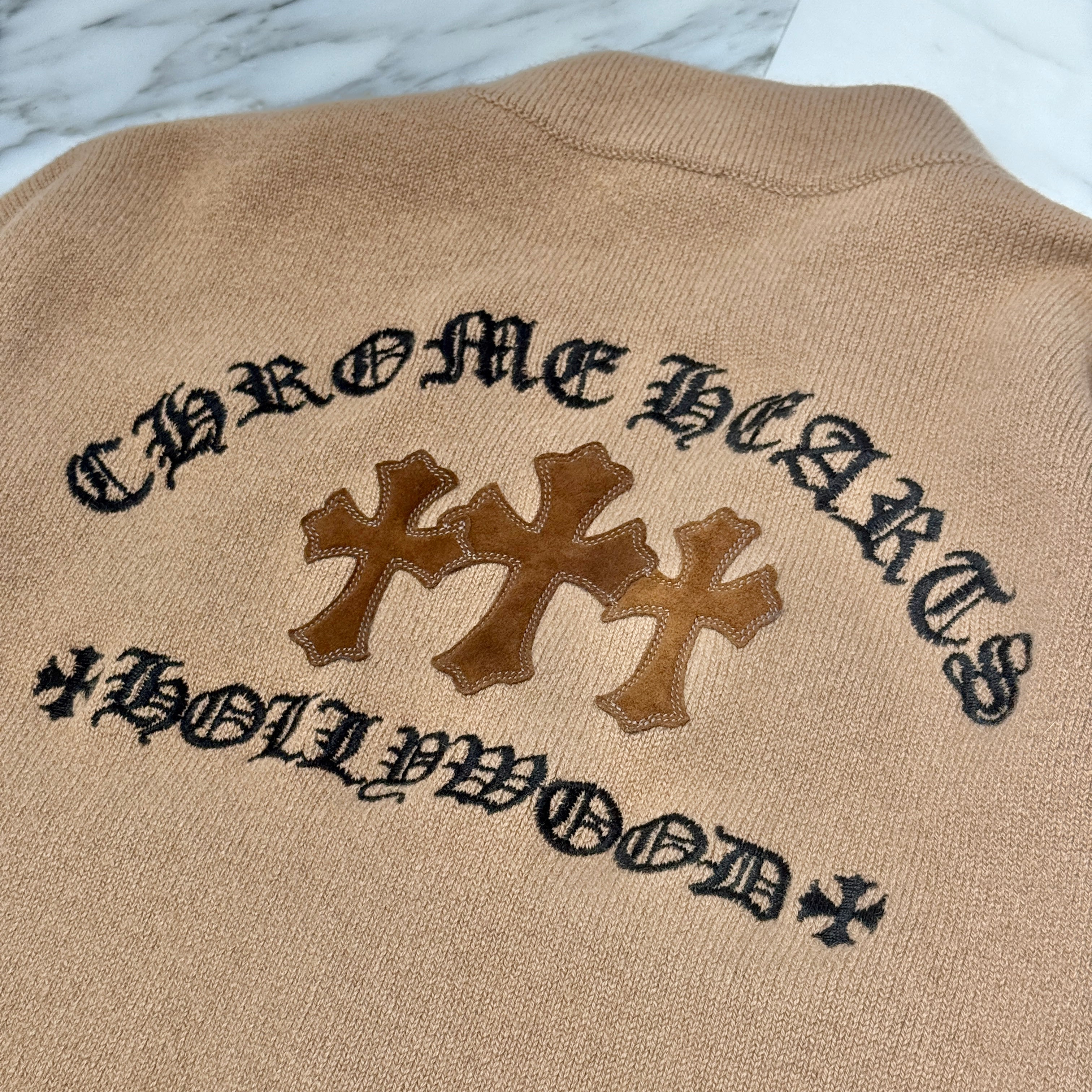 CHROME HEARTS YNOT King Taco 3 Cemetery Cross Patch Cashmere Cardigan Size L クロムハーツ ワイノット キングタコ 3セメタリークロスパッチ カシミヤカーディガン サイズL