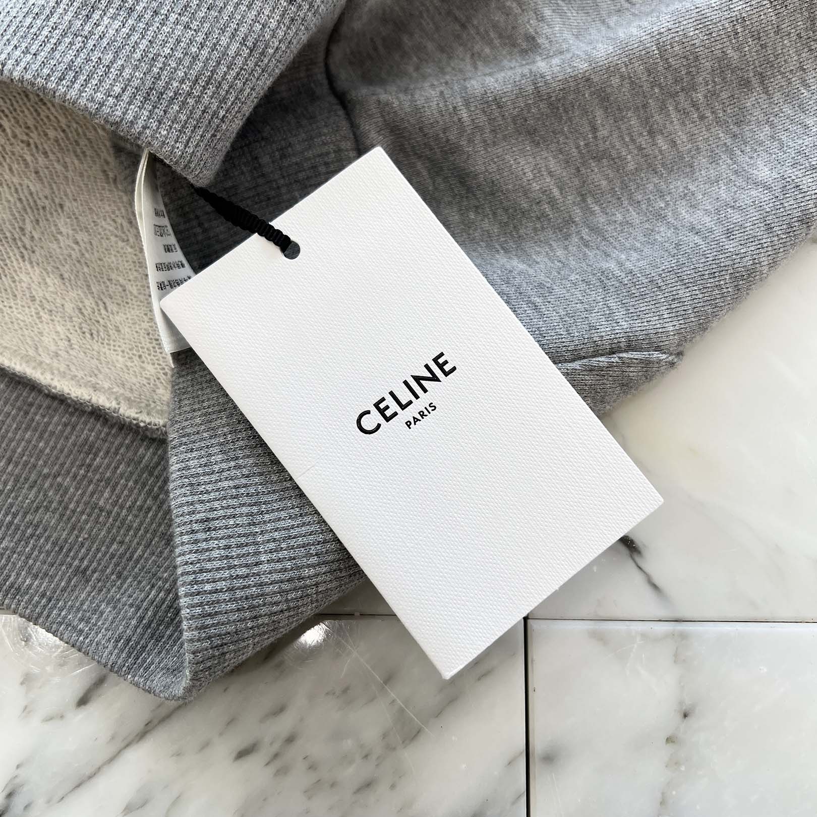 CELINE 2021SS Loose Cotton Fleece Pullover Hoodie 2Y468670Q Size XS セリーヌ ルーズ コットン フリース プルオーバーフーディー サイズXS