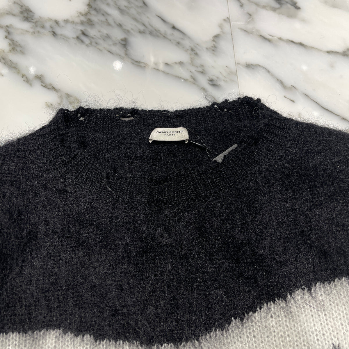 SAINT LAURENT PARIS 2022AW MOHAIR PLAYBOY Knit Sweater 713263