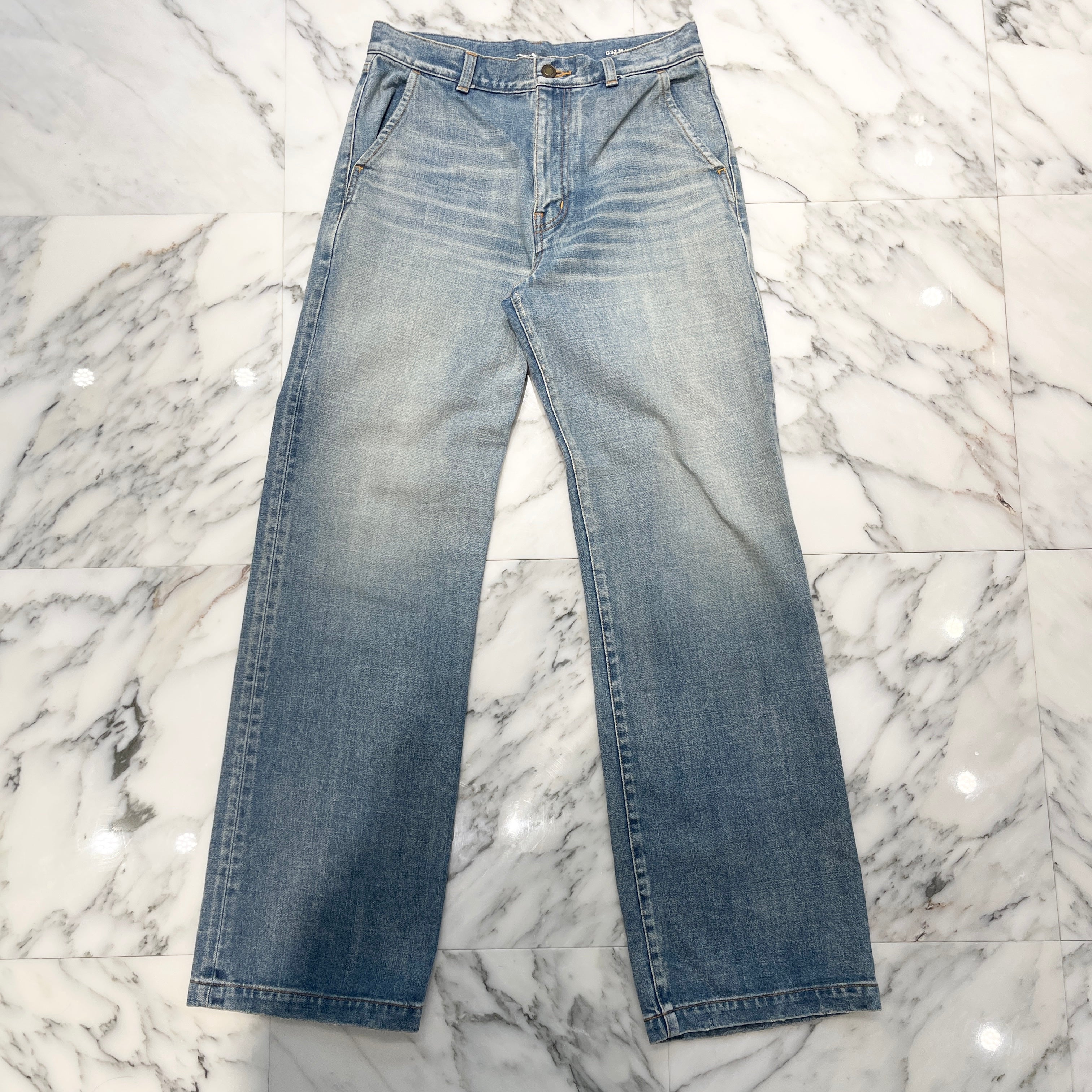 SAINT LAURENT PARIS 2023SS High Waist Straight Denim Pants 706567 Y11MA Size 28 サンローランパリ ハイウェスト ストレート デニムパンツ サイズ28