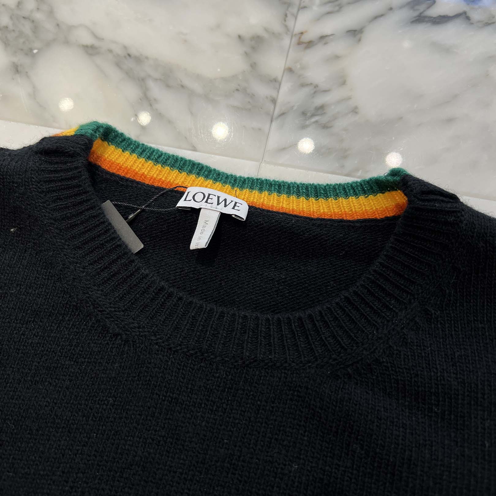 LOEWE 2022SS Anagram Logo Embroidered Cropped Knit Sweater S359Y14K84 Size L ロエベ アナグラムロゴ刺繍 クロップドニットセーター サイズL