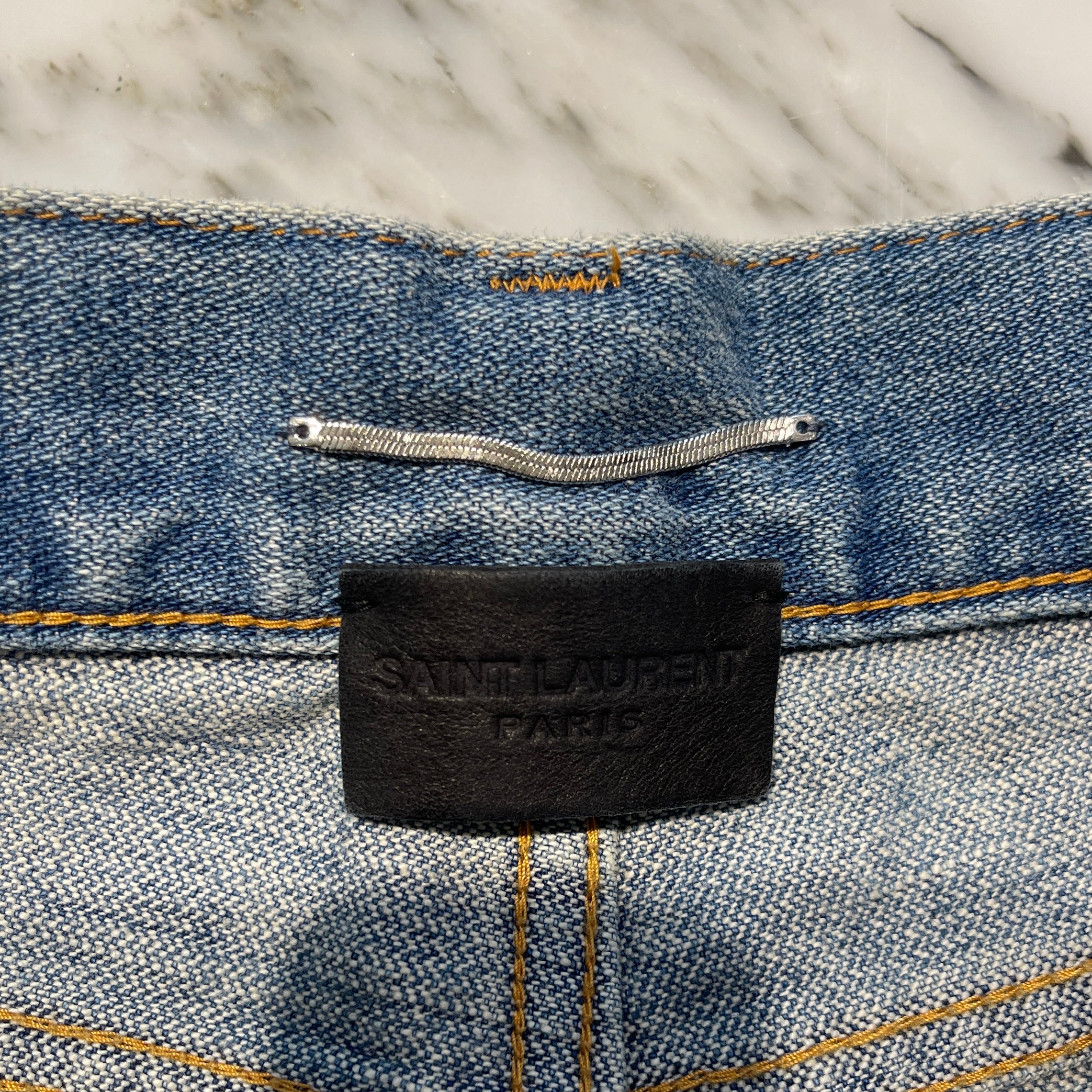 SAINT LAURENT PARIS 2023SS High Waist Straight Denim Pants 706567 Y11MA Size 28 サンローランパリ ハイウェスト ストレート デニムパンツ サイズ28