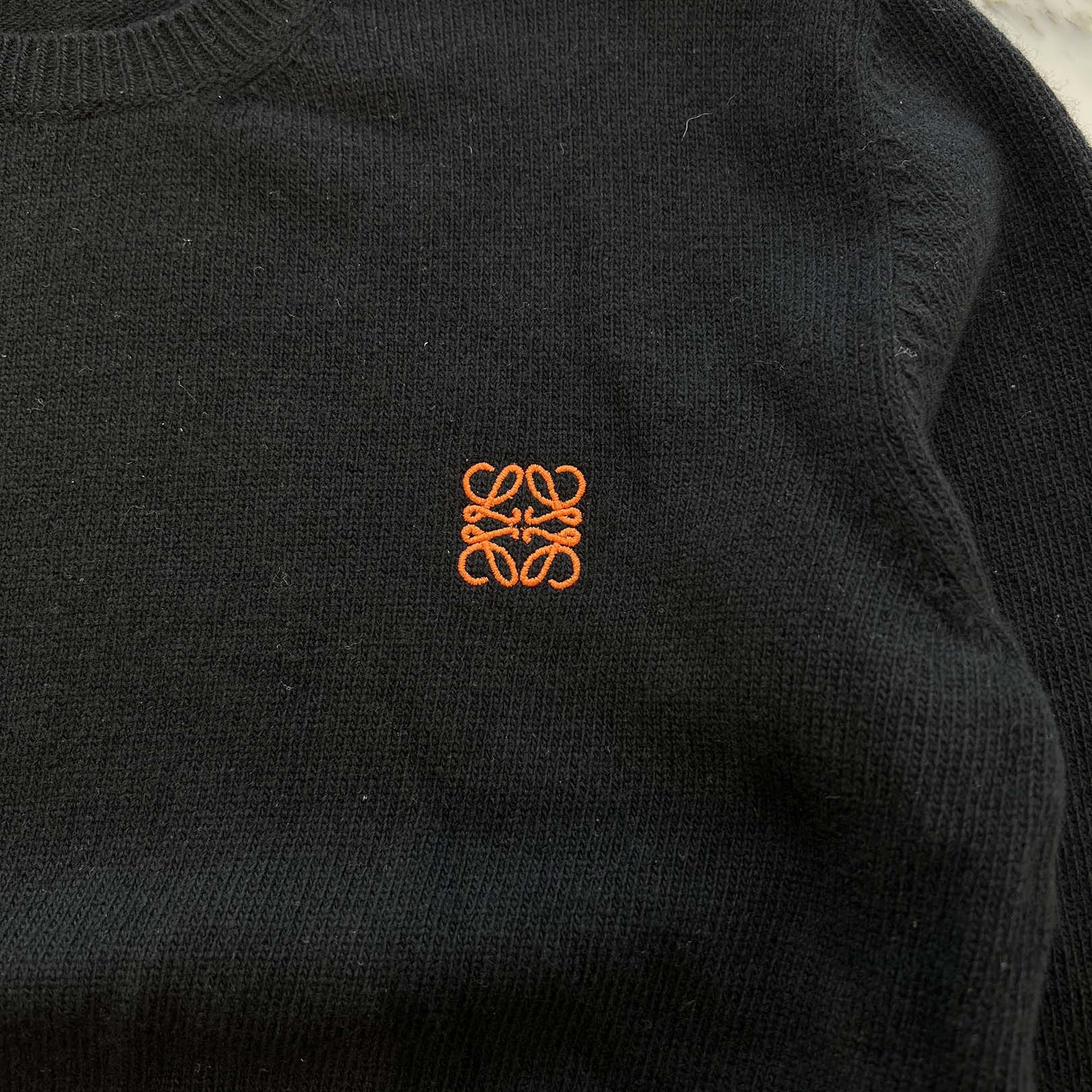 LOEWE 2022SS Anagram Logo Embroidered Cropped Knit Sweater S359Y14K84 Size L ロエベ アナグラムロゴ刺繍 クロップドニットセーター サイズL