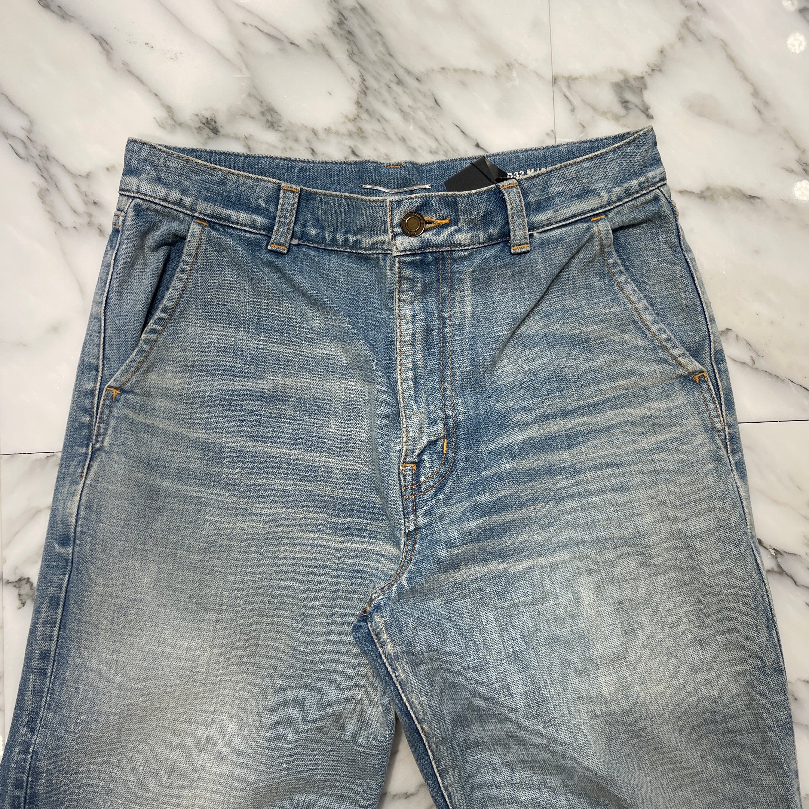 SAINT LAURENT PARIS 2023SS High Waist Straight Denim Pants 706567 Y11MA Size 28 サンローランパリ ハイウェスト ストレート デニムパンツ サイズ28