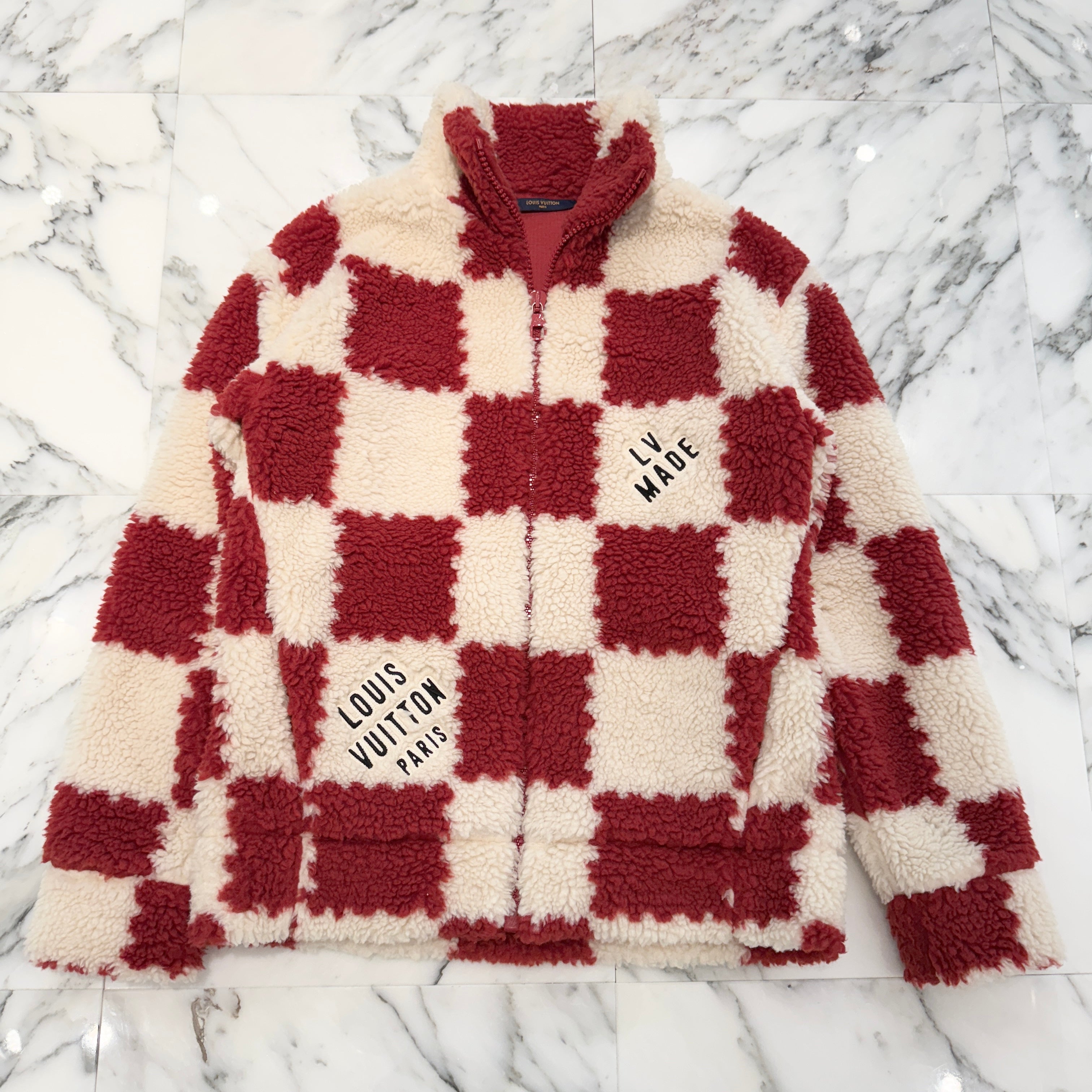 LOUIS VUITTON × NIGO 2021AW Damier Fleece Blouson 1A9GKK Size S ルイヴィトン × 二ゴー ダミエ フリースブルゾン サイズS
