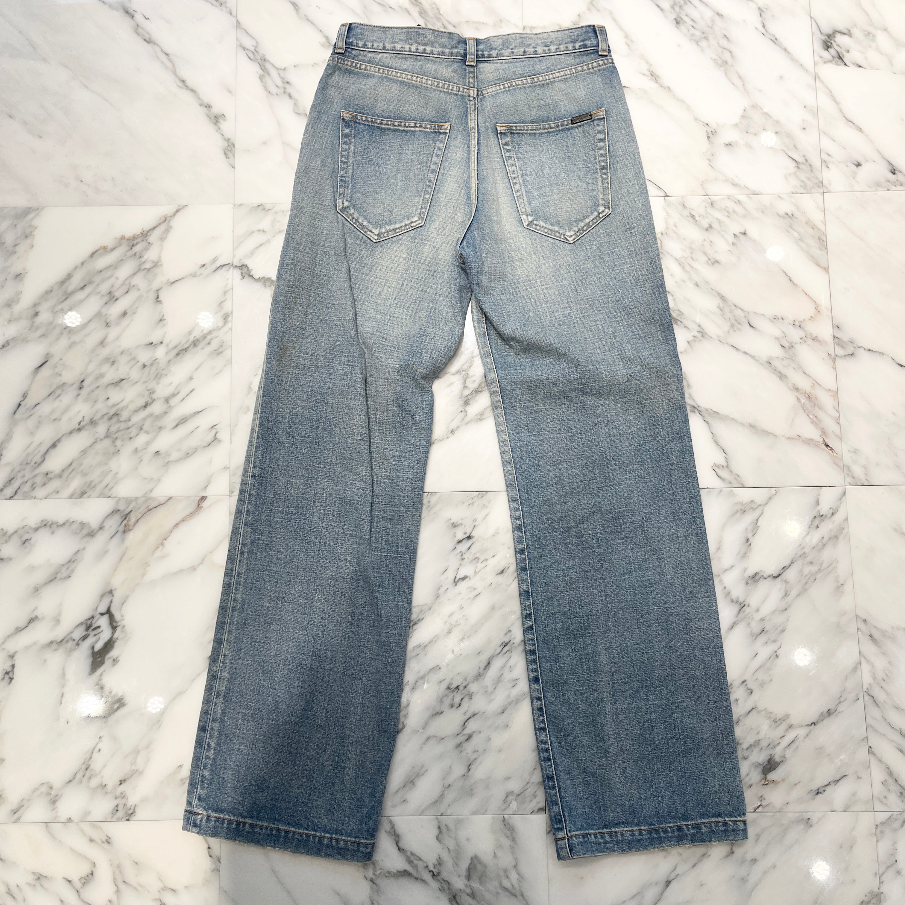 SAINT LAURENT PARIS 2023SS High Waist Straight Denim Pants 706567 Y11MA Size 28 サンローランパリ ハイウェスト ストレート デニムパンツ サイズ28