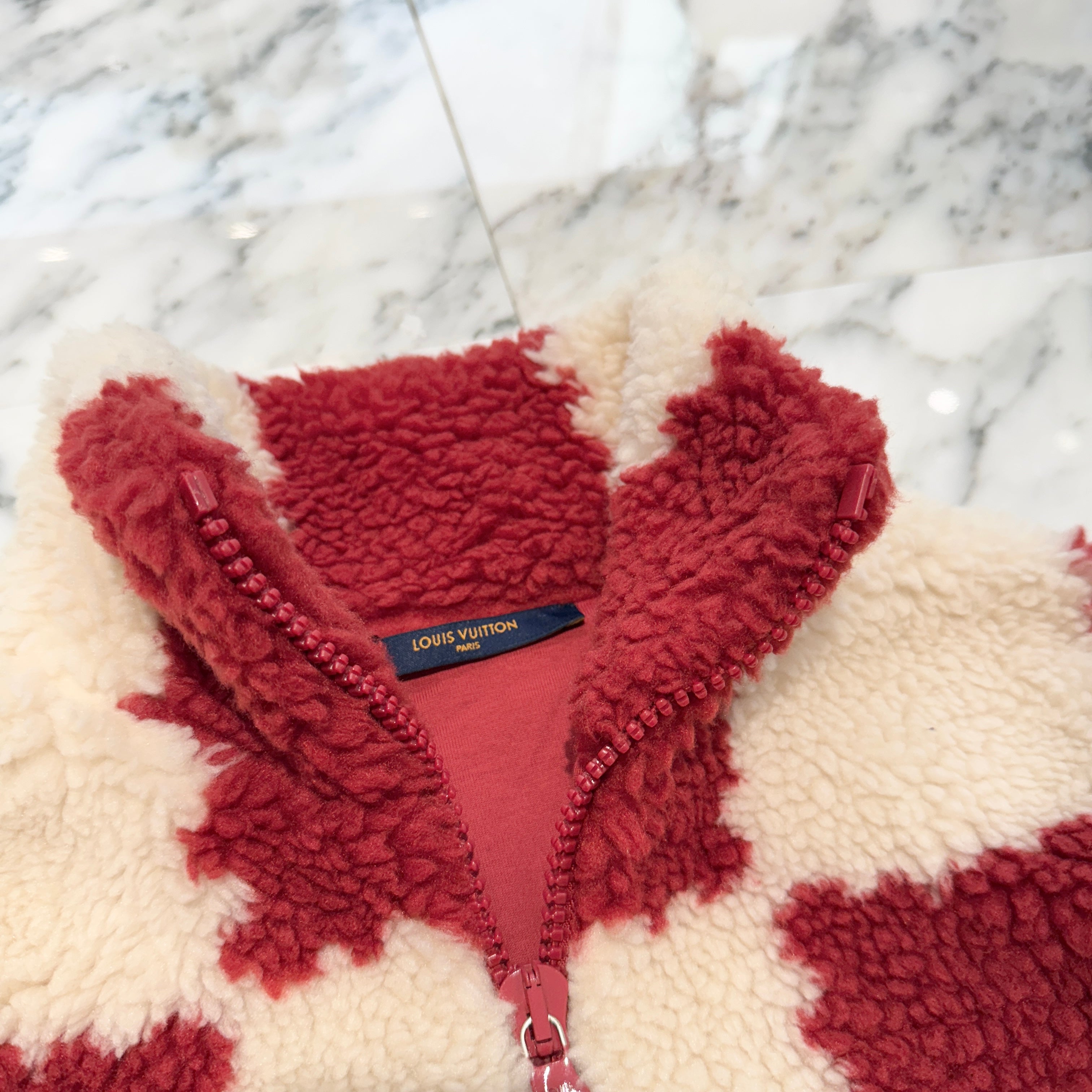 LOUIS VUITTON × NIGO 2021AW Damier Fleece Blouson 1A9GKK Size S ルイヴィトン × 二ゴー ダミエ フリースブルゾン サイズS