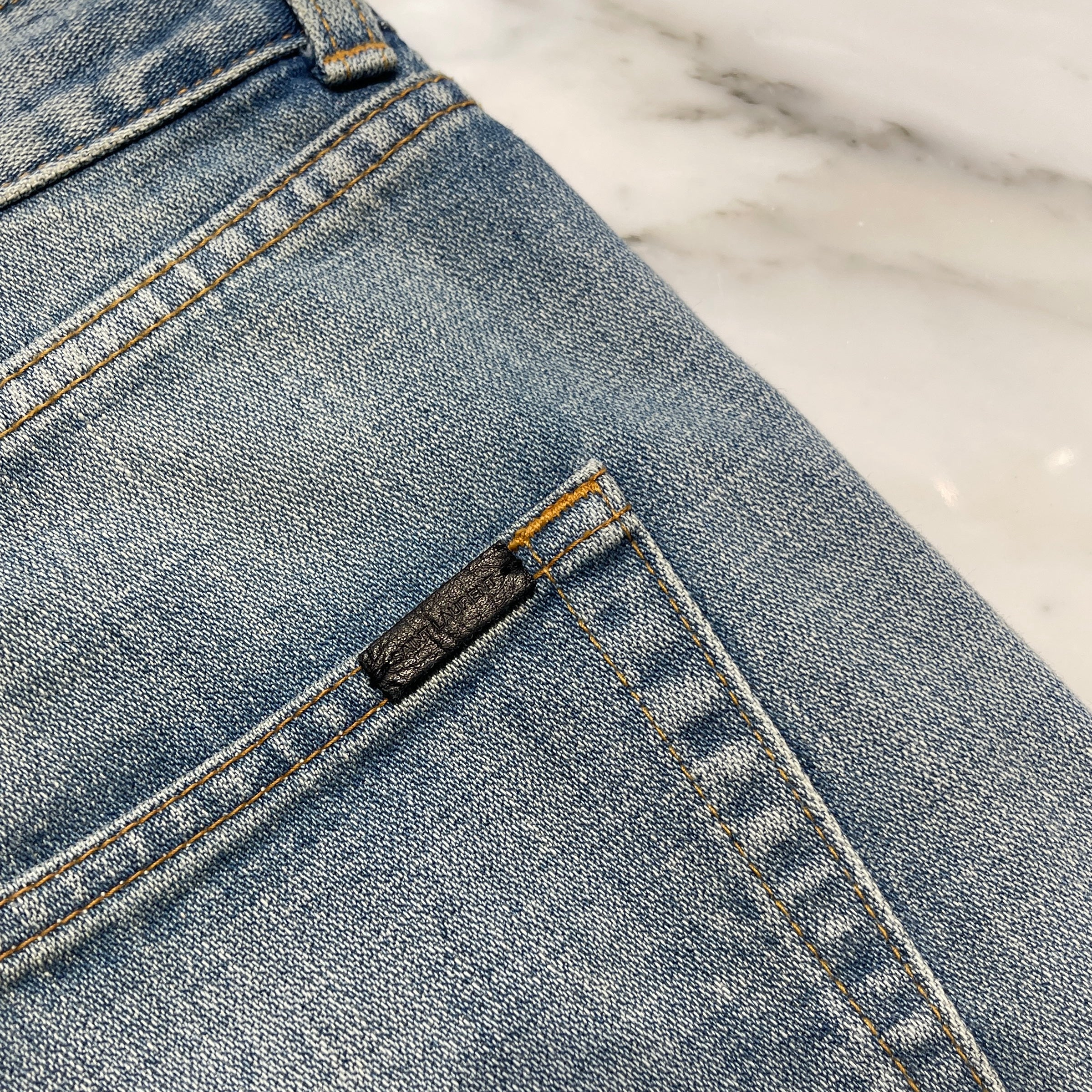 SAINT LAURENT PARIS 2023SS High Waist Straight Denim Pants 706567 Y11MA Size 28 サンローランパリ ハイウェスト ストレート デニムパンツ サイズ28