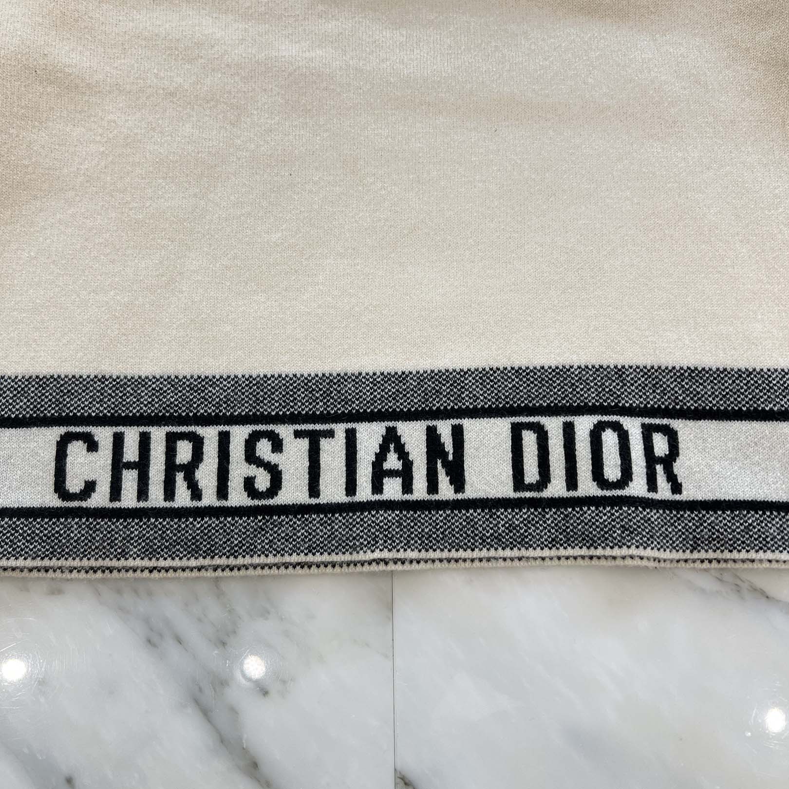 DIOR Travel Back Logo Cashmere Jacquard Knit Sweater 014S55AM042 Size 34 ディオール トラベル バックロゴ カシミヤ ジャカード ニット セーター サイズ34