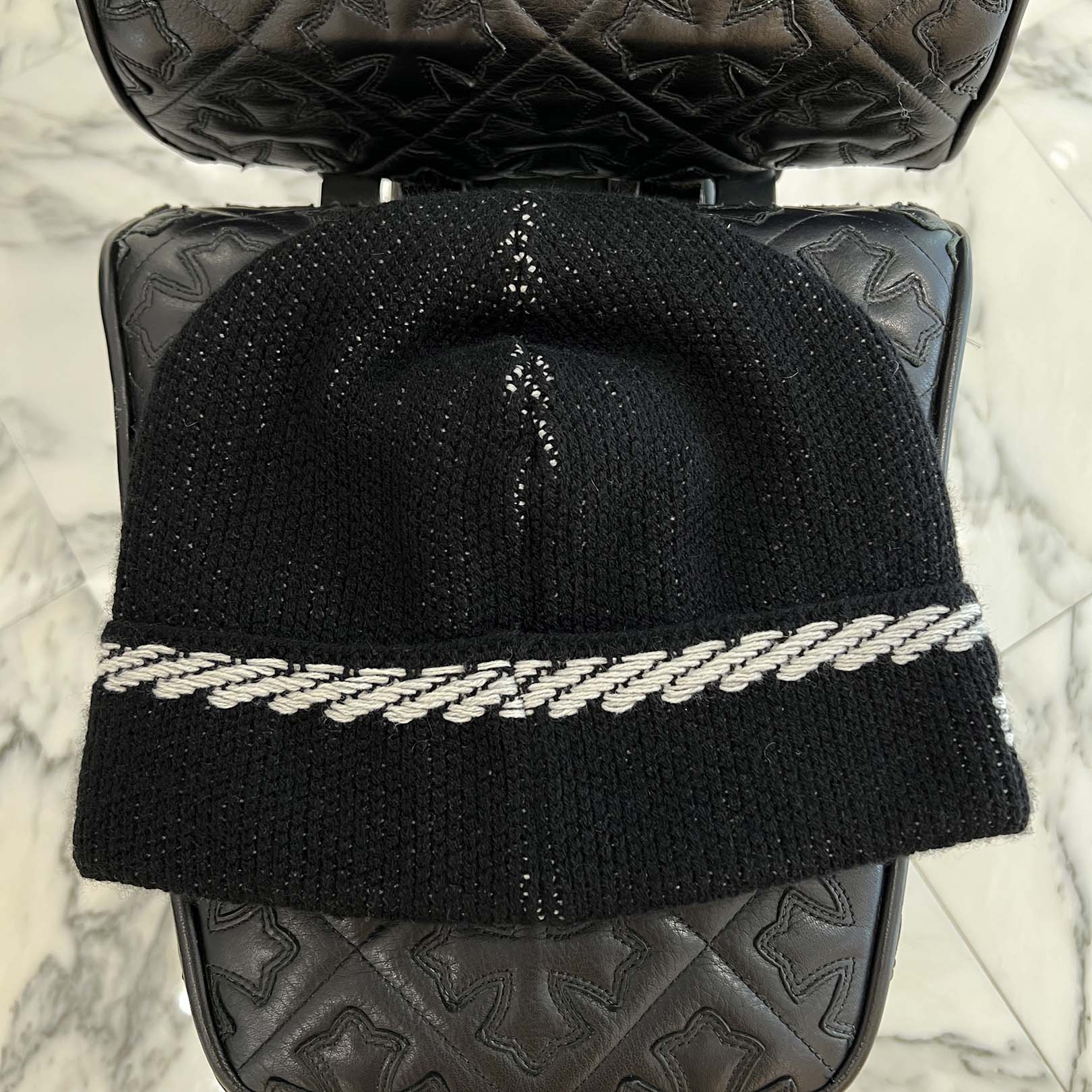 CHANEL 2022AW Logo Embroidered Cashmere Cloche Knit Beanie シャネル ロゴ刺繡カシミヤ クロッシュ ニットビーニー