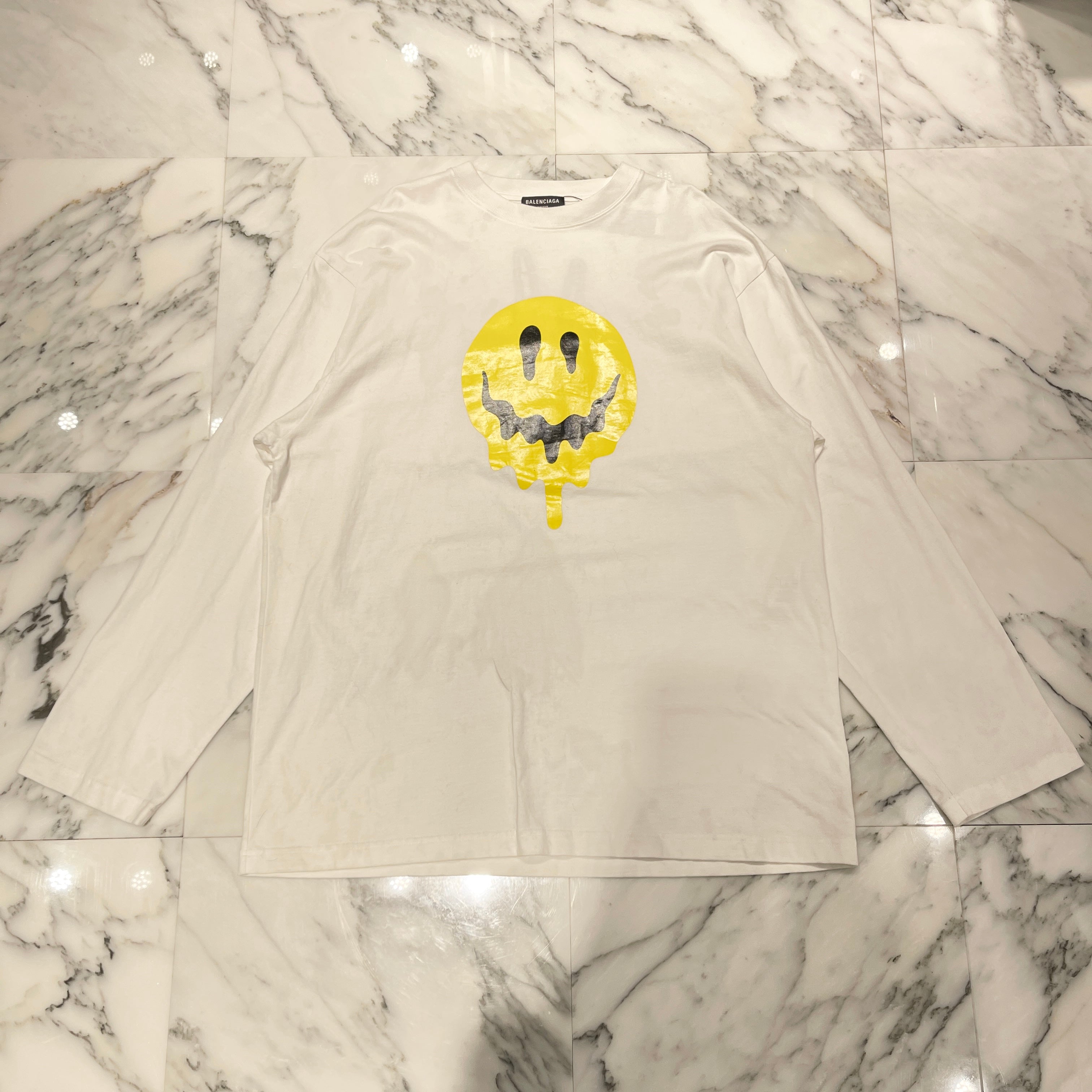 BALENCIAGA 2021SS UNIFIT DRIP PEACE Long Sleeve Tee 651796 TAVA1 Size S バレンシアガ ユニフィット ドリップ ピース ロングスリーブTシャツ サイズS