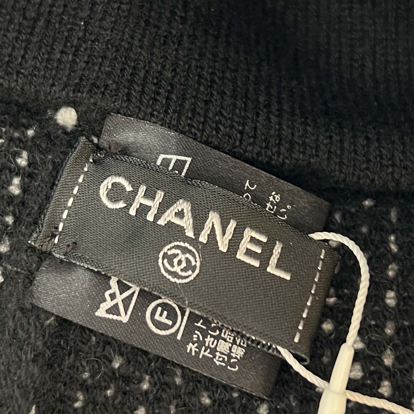 CHANEL 2022AW Logo Embroidered Cashmere Cloche Knit Beanie シャネル ロゴ刺繡カシミヤ クロッシュ ニットビーニー