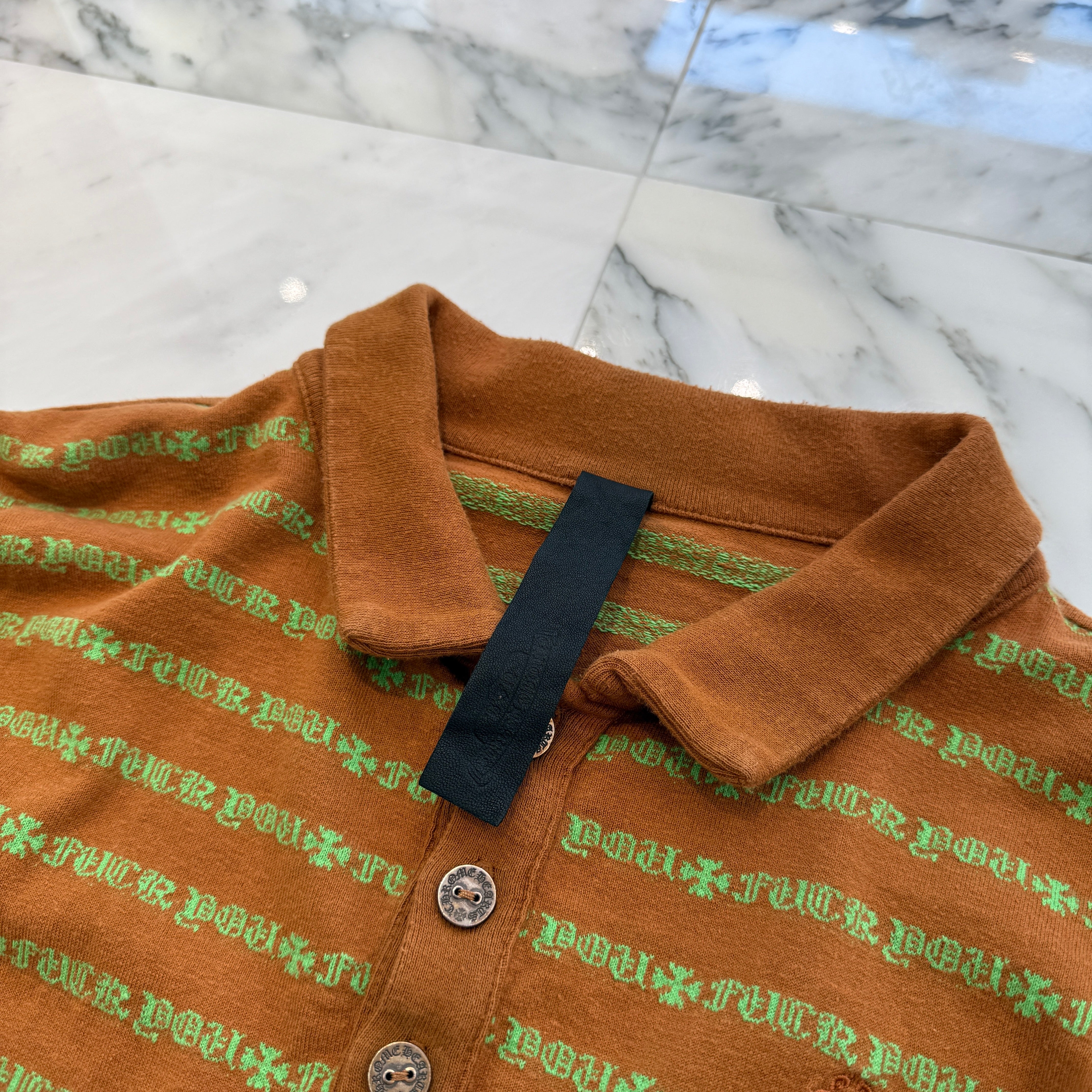 CHROME HEARTS Y NOT Vine Dagger Embroidery Long Sleeve Polo Shirt Size M クロムハーツ ワイノット ヴァインダガー刺繍 ロングスリーブポロシャツ サイズM