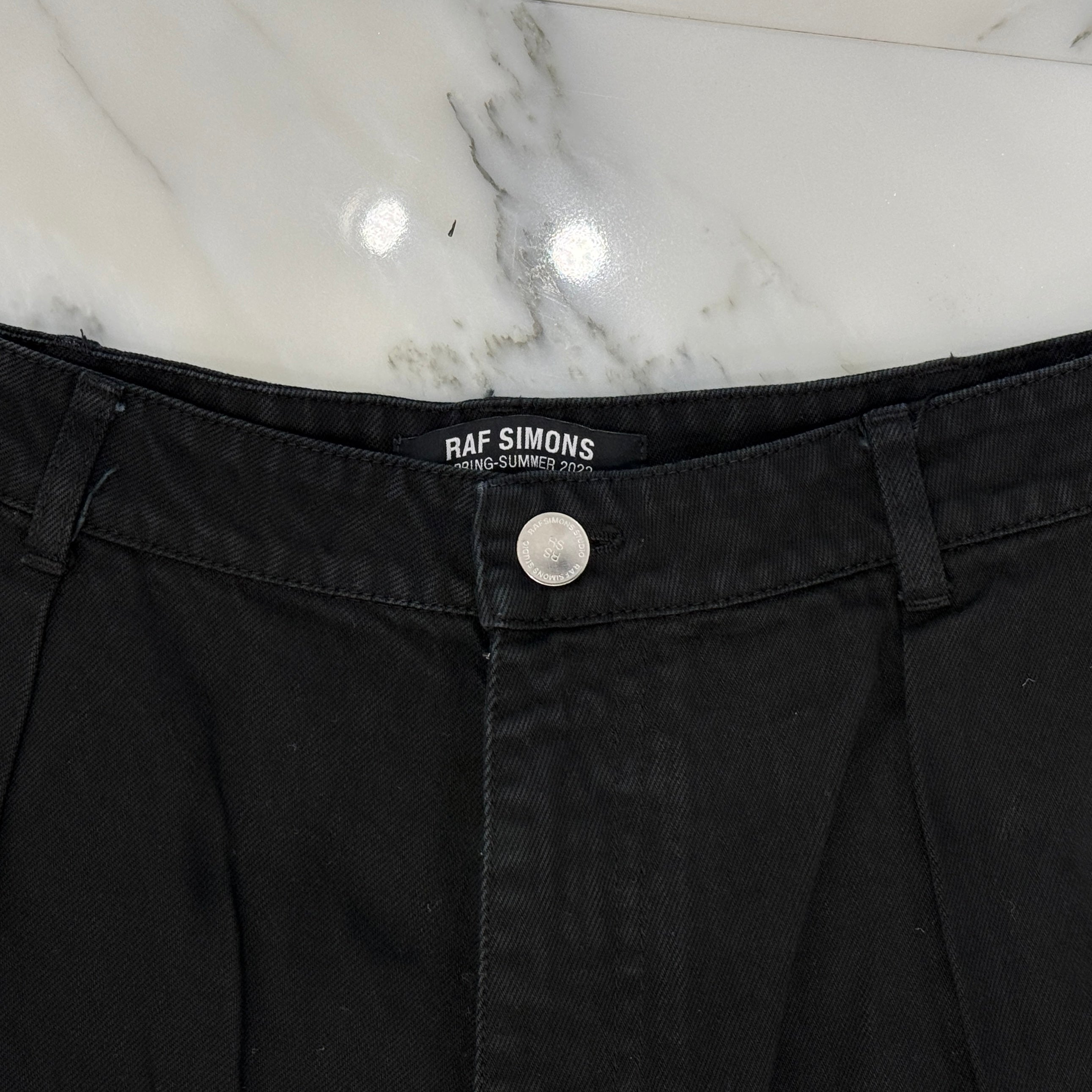 RAF SIMONS 2022SS Wide Denim Shorts With Double Pleats 221 M326