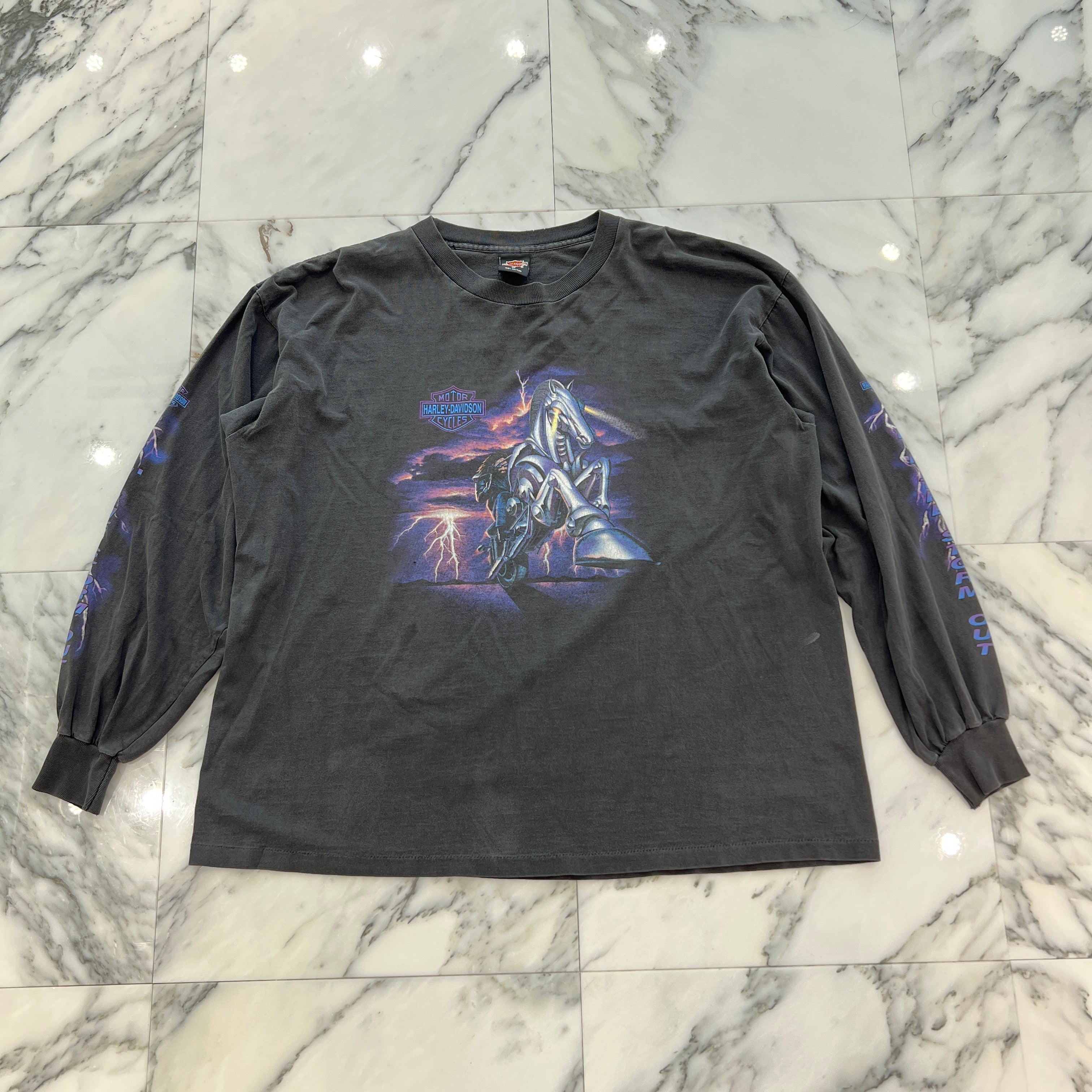 Vintage 90's Harley-Davidson "Pegasus Thunder" L/S Tee Size XL ヴィンテージ 90's ハーレー・ダビットソン アンテイムド "ペガサス サンダー" ロングスリーブTシャツ サイズXL