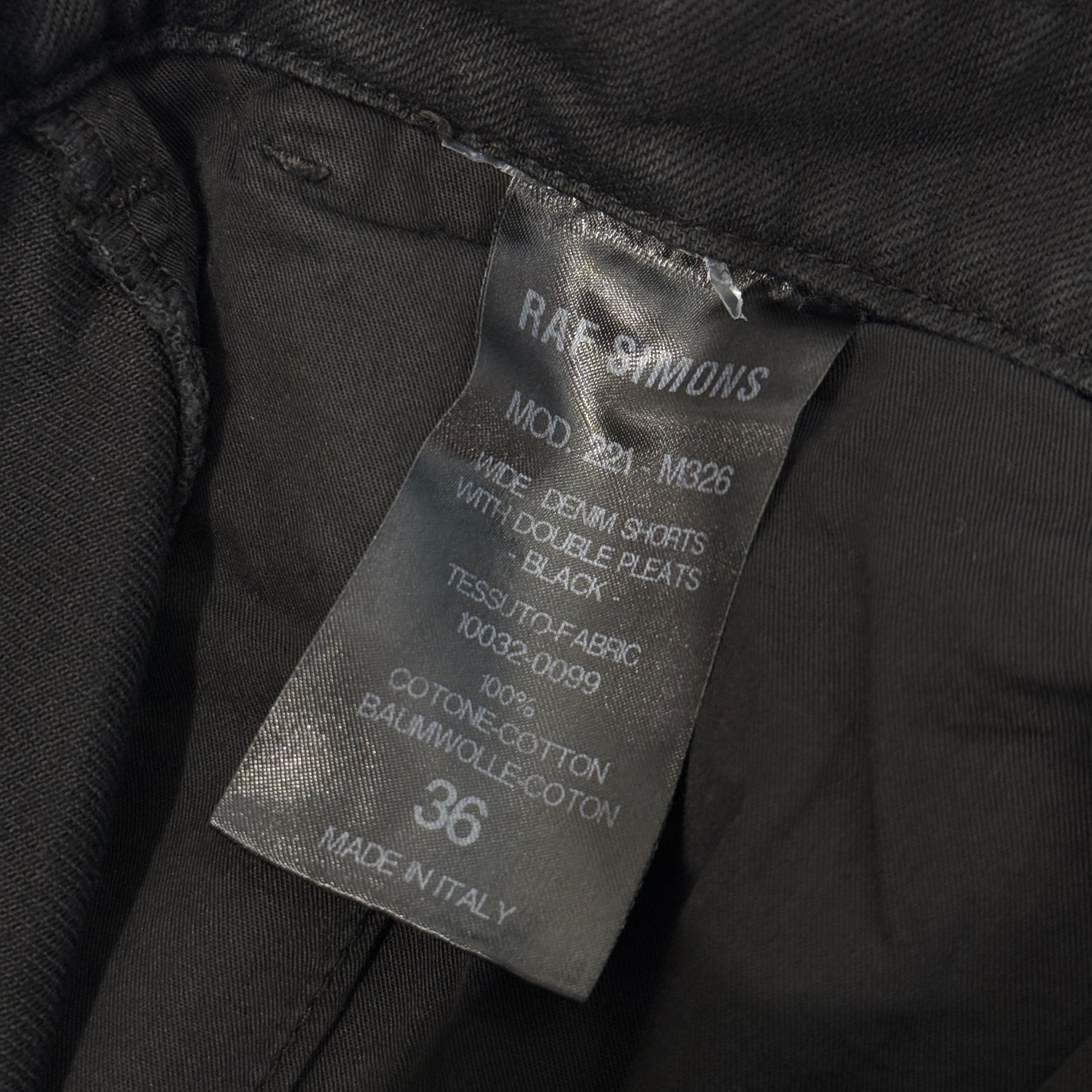 RAF SIMONS 2022SS Wide Denim Shorts With Double Pleats 221 M326 Size 36 ラフシモンズ ダブルプリーツ ワイドデニム ショートパンツ サイズ36