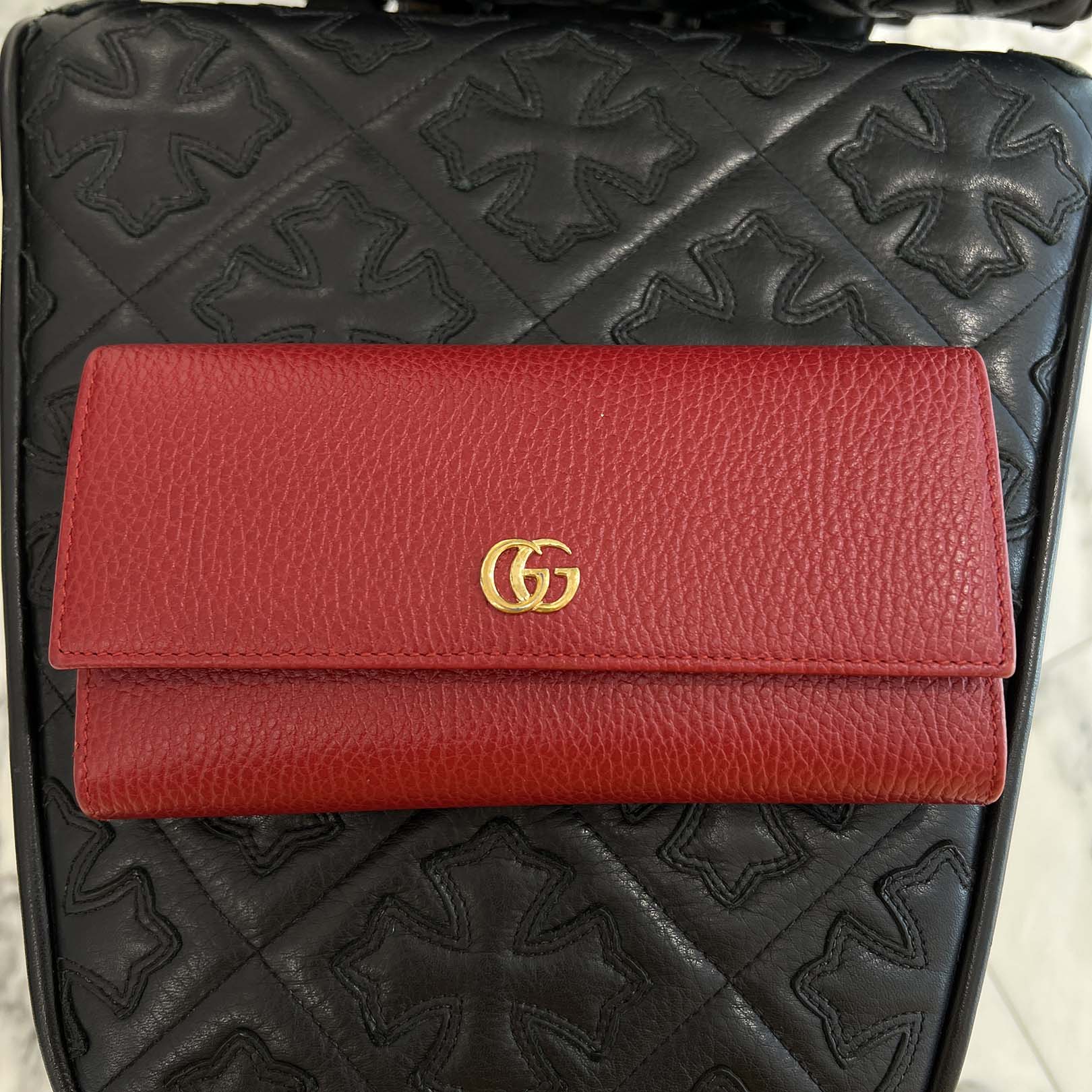 GUCCI Petit Marmont Continental Wallet グッチ プチマーモント コンチネンタル ウォレット
