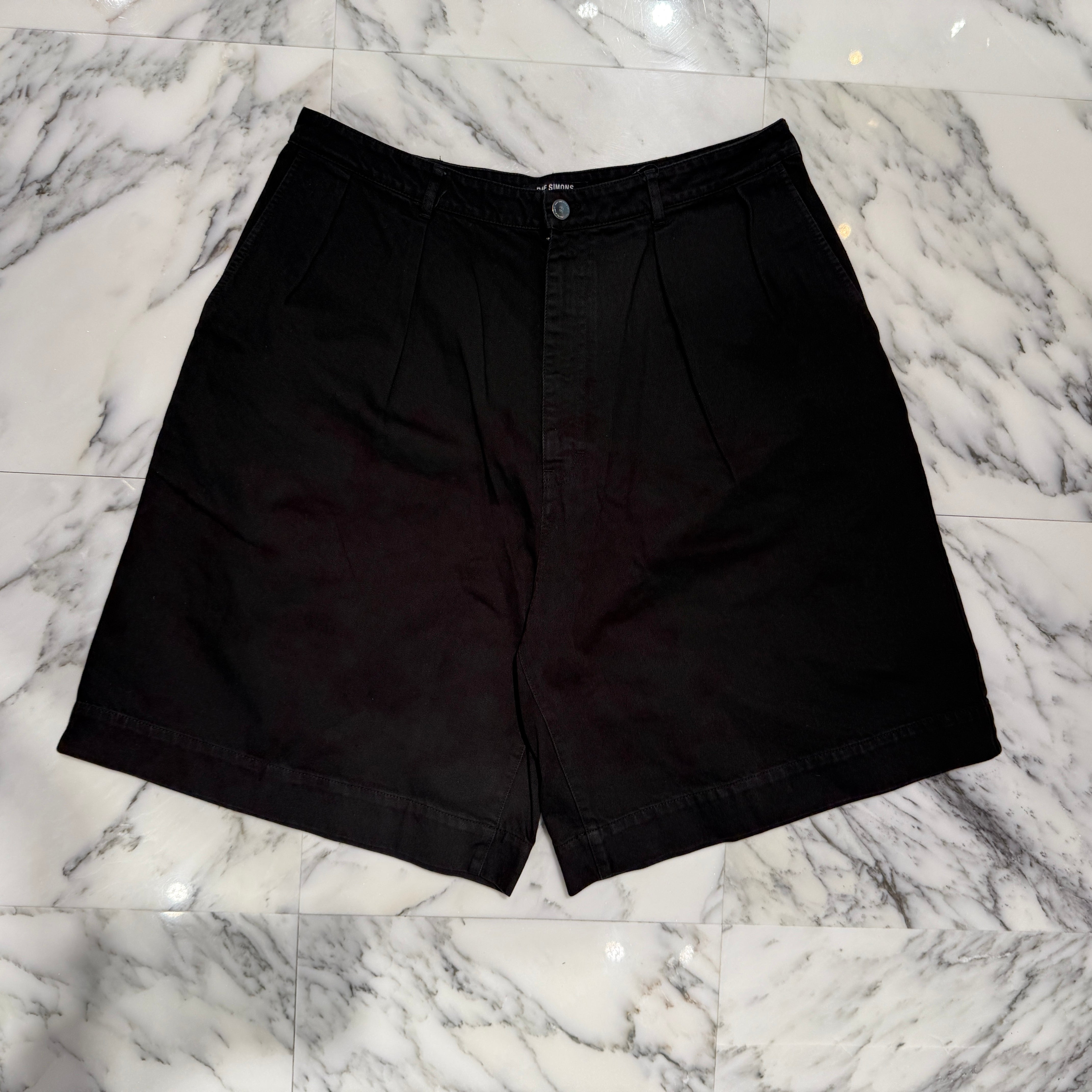 RAF SIMONS 2022SS Wide Denim Shorts With Double Pleats 221 M326 Size 36 ラフシモンズ ダブルプリーツ ワイドデニム ショートパンツ サイズ36