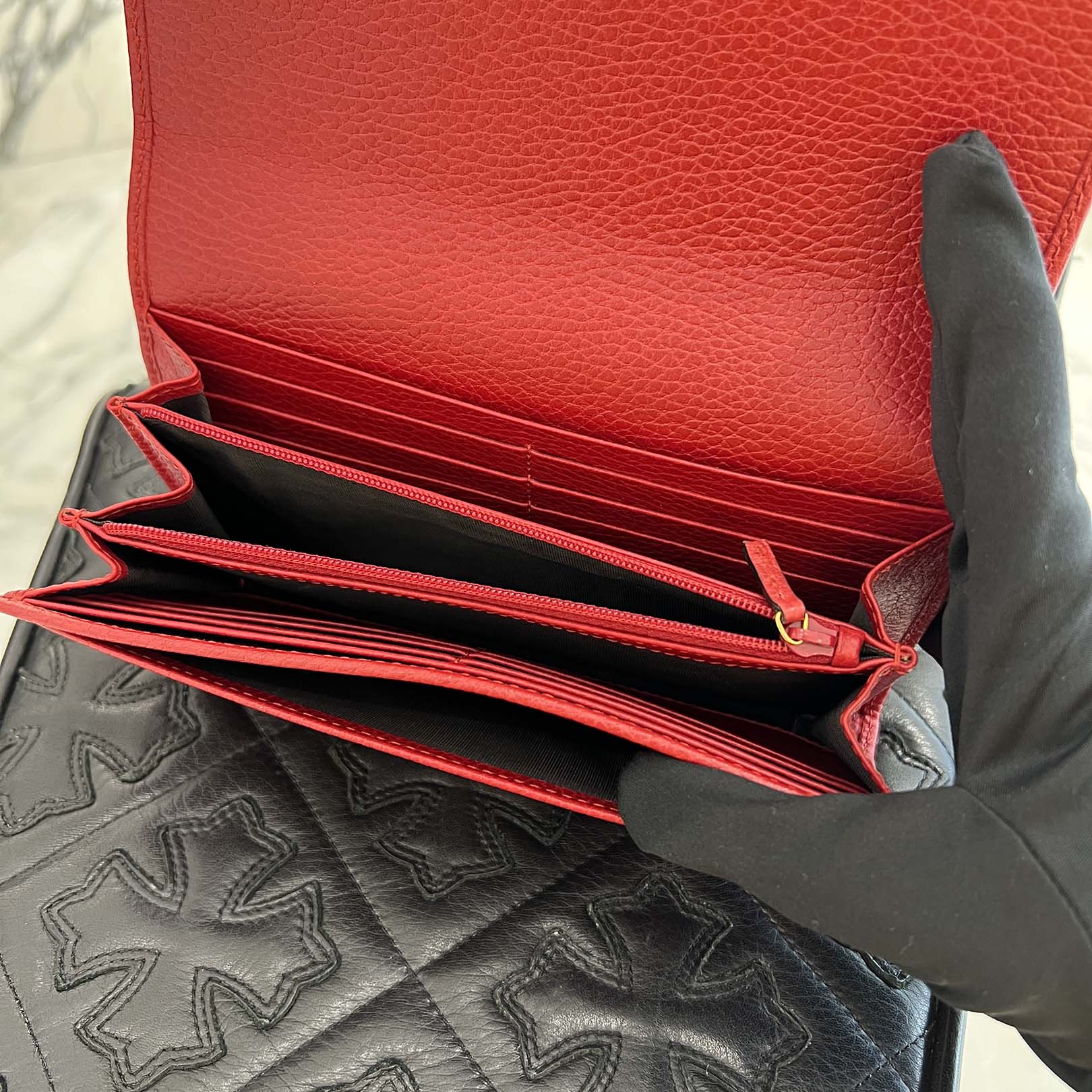 GUCCI Petit Marmont Continental Wallet グッチ プチマーモント コンチネンタル ウォレット