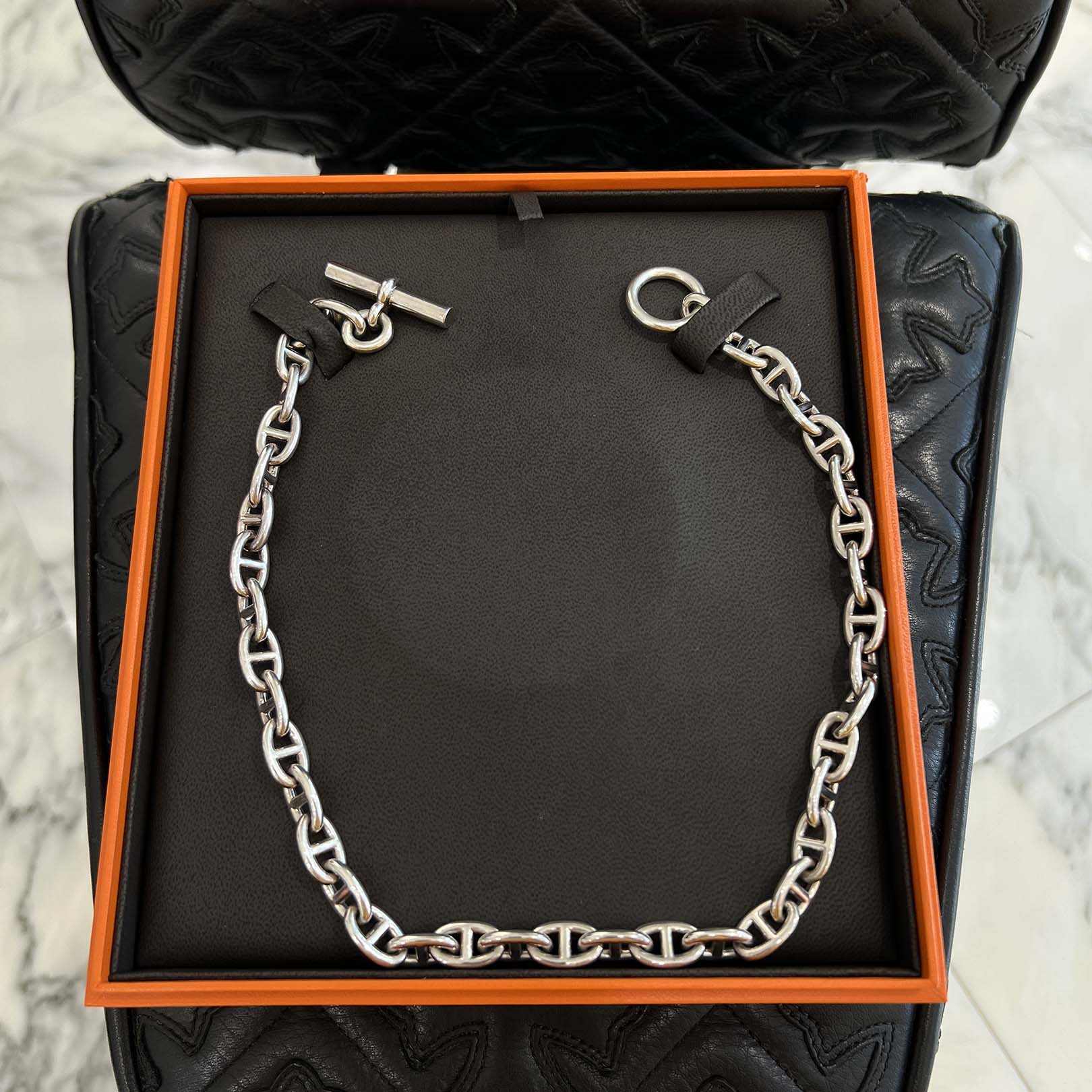 HERMES Chaine d'Ancre Necklace MM 39コマ エルメス シェーヌダンクル