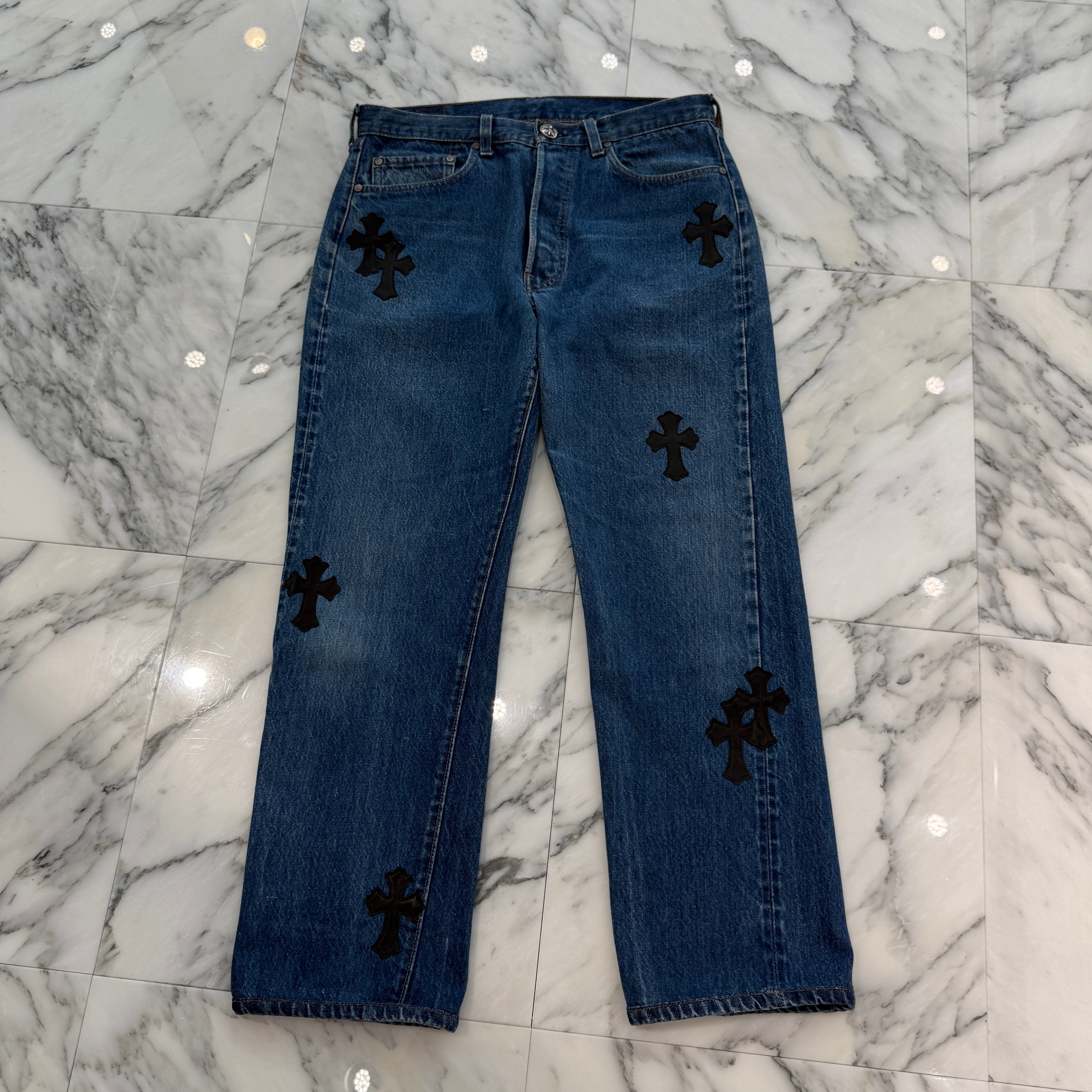 CHROME HEARTS × Levi's Body VNTG Cross Leather Patch Jeans Size 30 クロムハーツ × リーバイスボディ ヴィンテージ クロスレザーパッチ ジーンズ デニムパンツ サイズ30