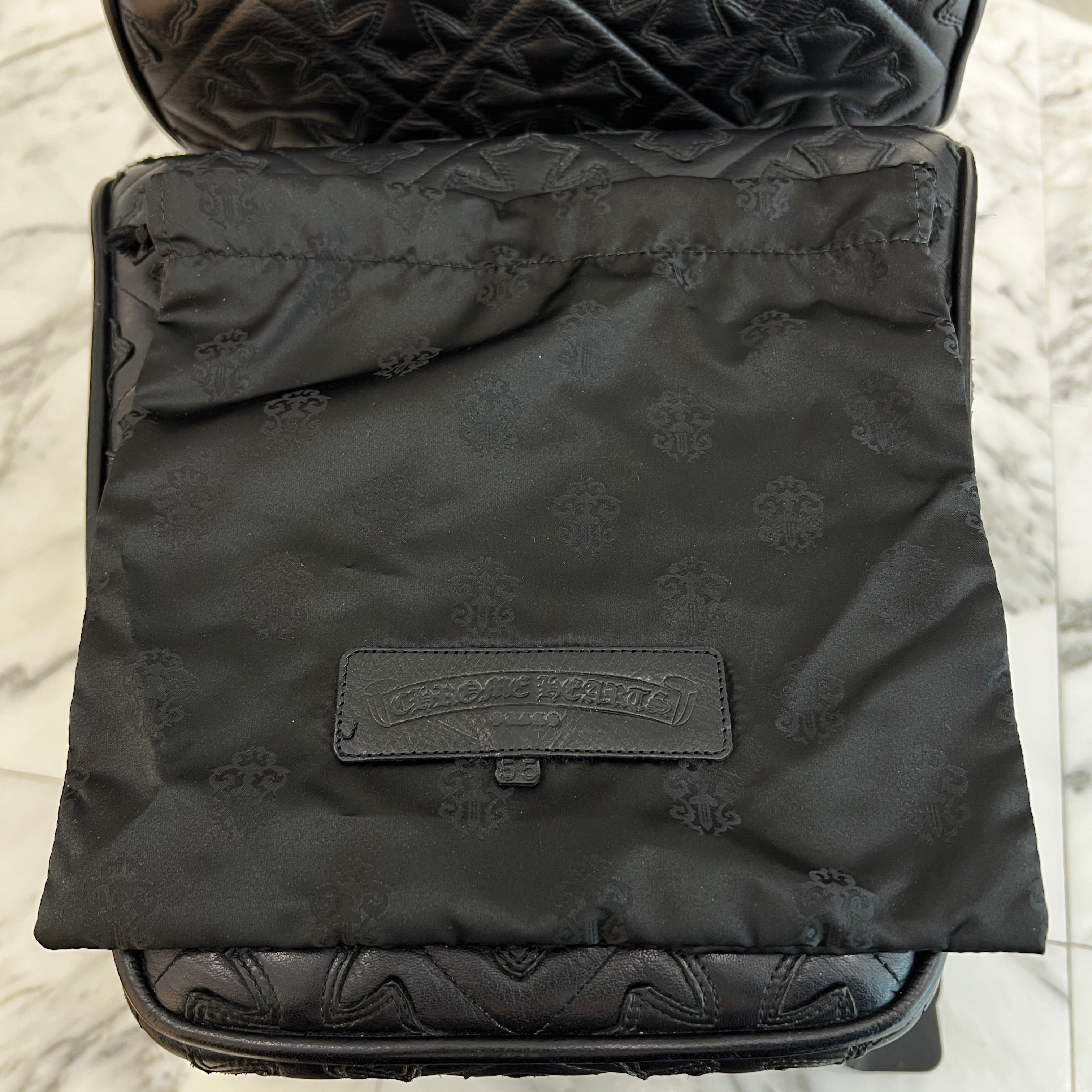 CHROME HEARTS CH Silver Cross Square Pocket Leather Shoulder Bag クロムハーツ CH シルバークロス スクエアポケット レザーショルダーバッグ